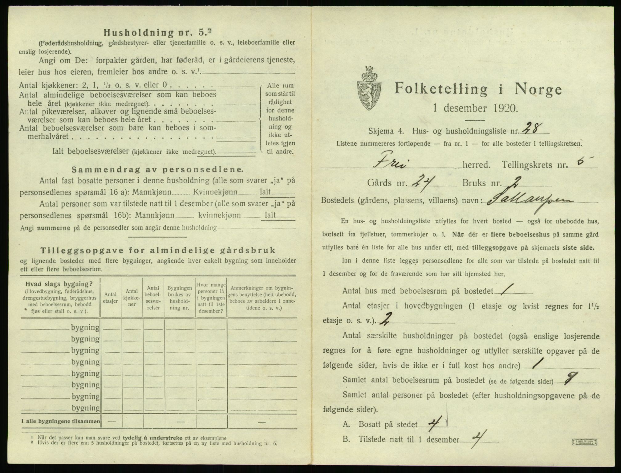 SAT, Folketelling 1920 for 1556 Frei herred, 1920, s. 467