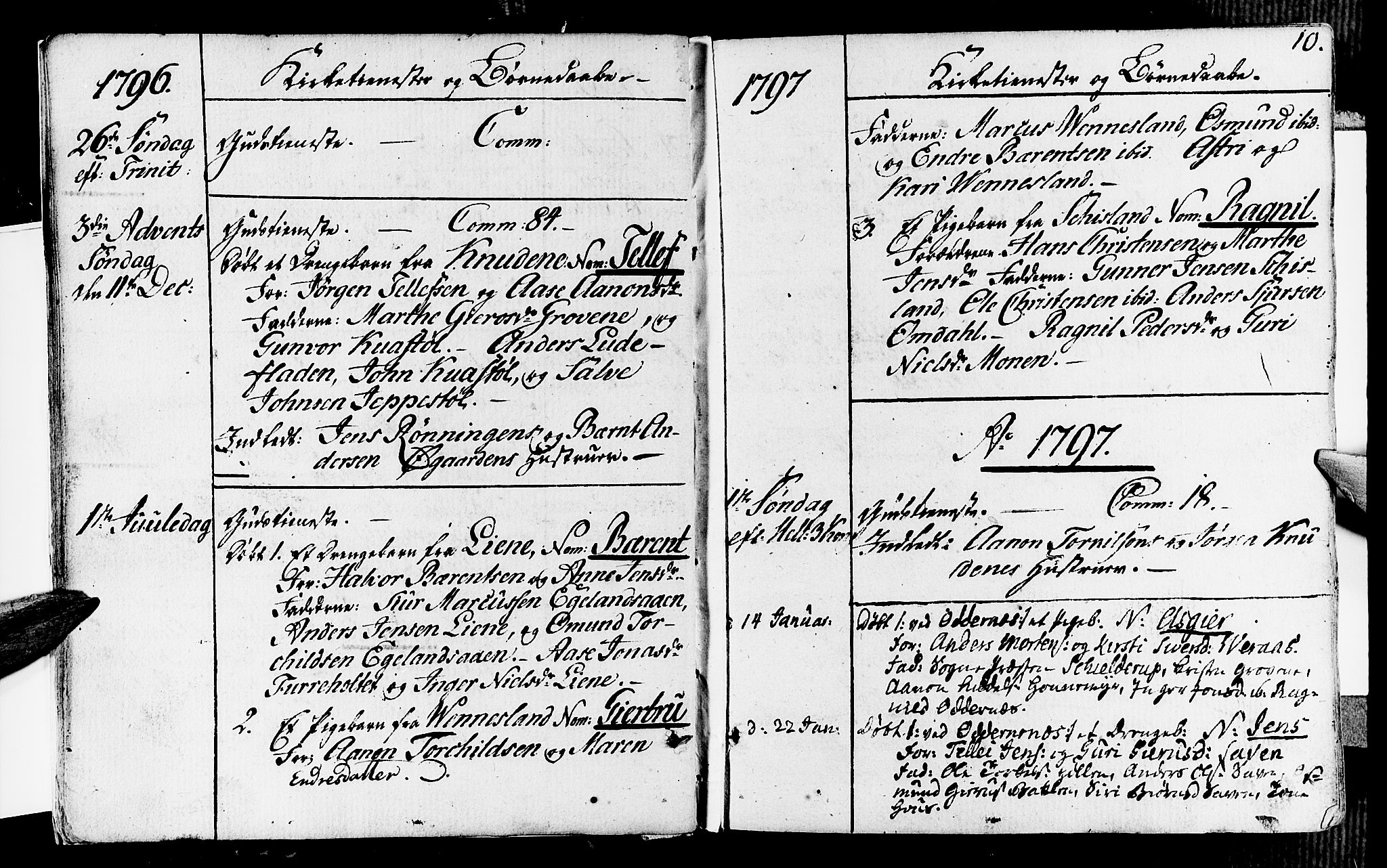 Vennesla sokneprestkontor, SAK/1111-0045/Fa/Fab/L0002: Ministerialbok nr. A 2, 1794-1834, s. 10