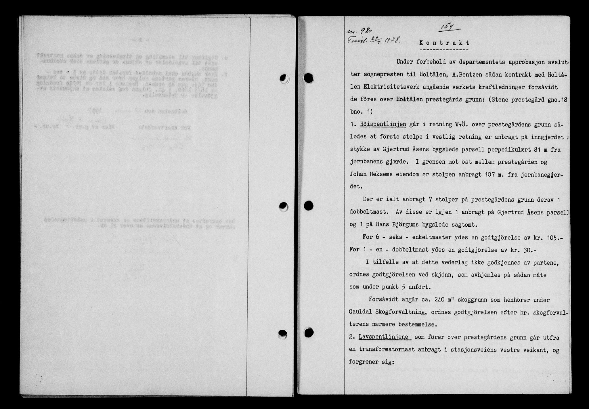 Gauldal sorenskriveri, SAT/A-0014/1/2/2C/L0049: Pantebok nr. 53, 1938-1938, Dagboknr: 980/1938
