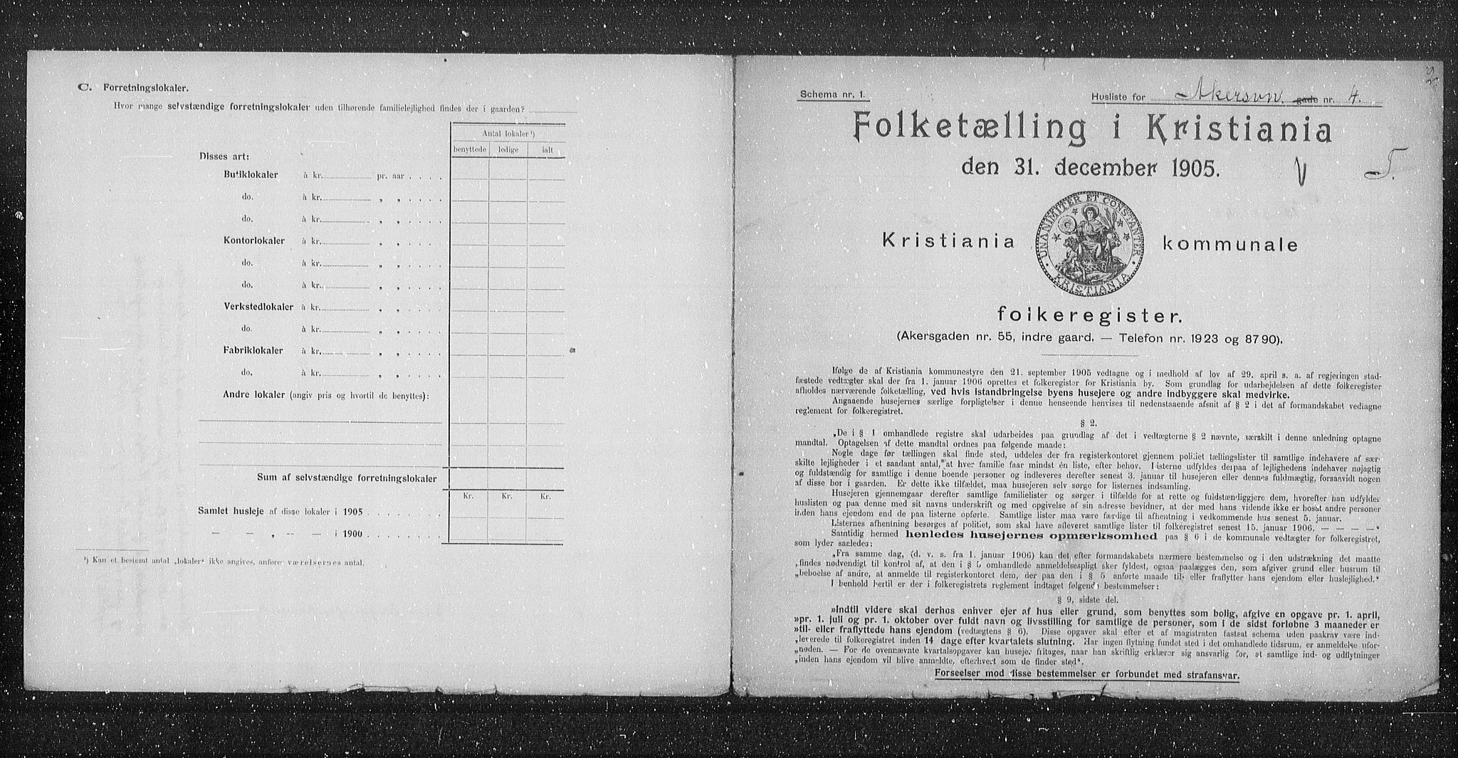 OBA, Kommunal folketelling 31.12.1905 for Kristiania kjøpstad, 1905, s. 456