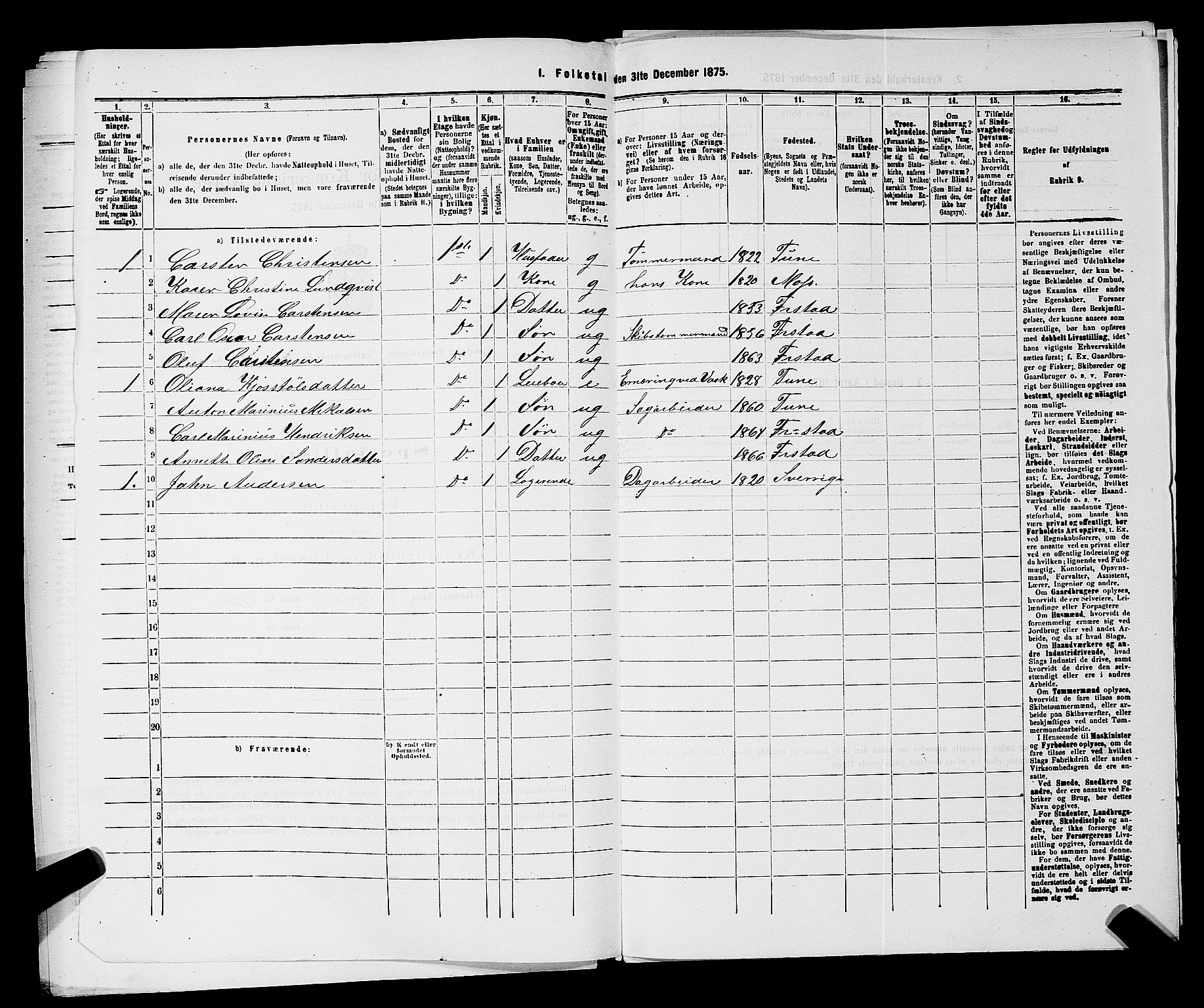 RA, Folketelling 1875 for 0103B Fredrikstad prestegjeld, Fredrikstad kjøpstad, 1875, s. 750