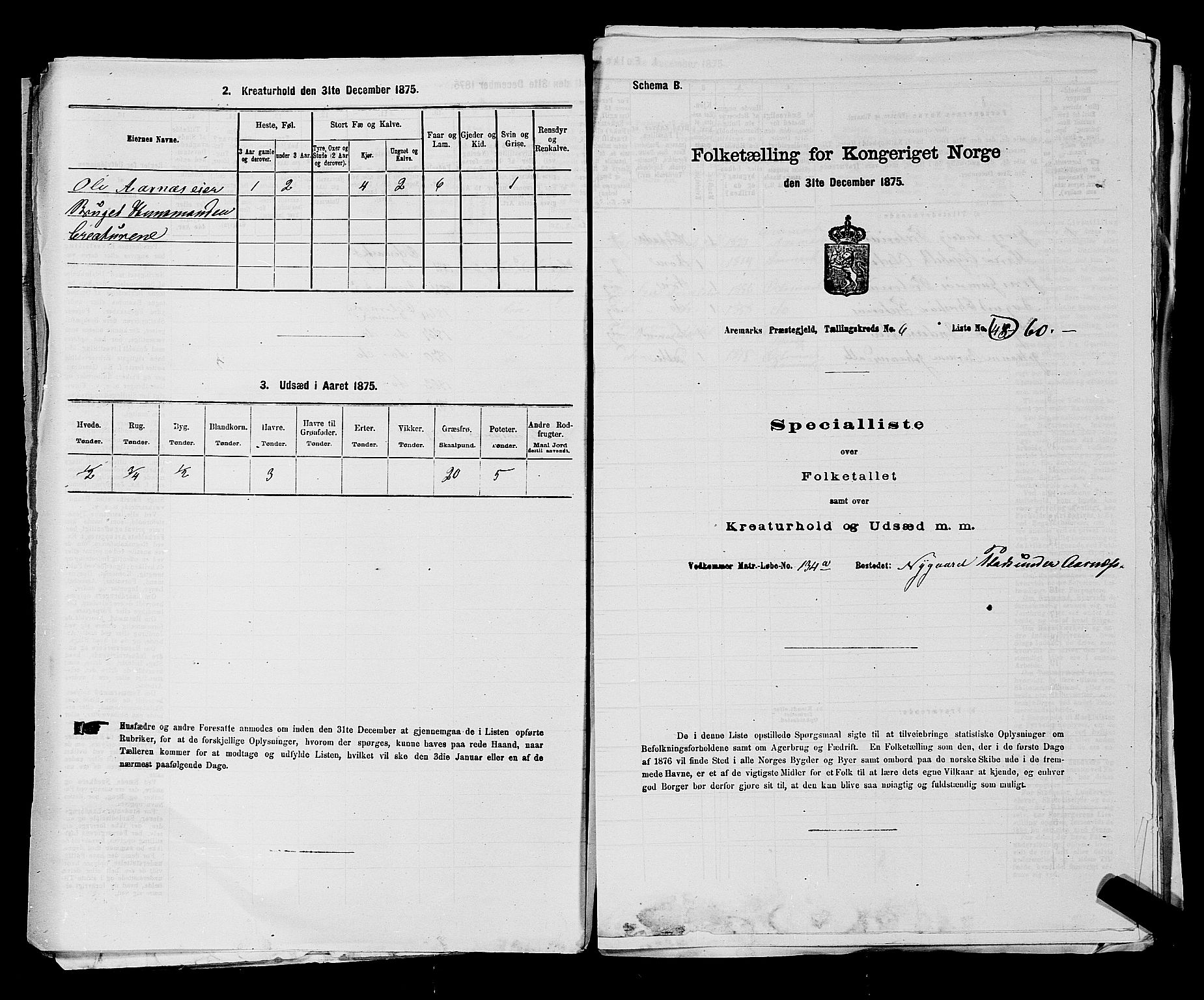 RA, Folketelling 1875 for 0118P Aremark prestegjeld, 1875, s. 934