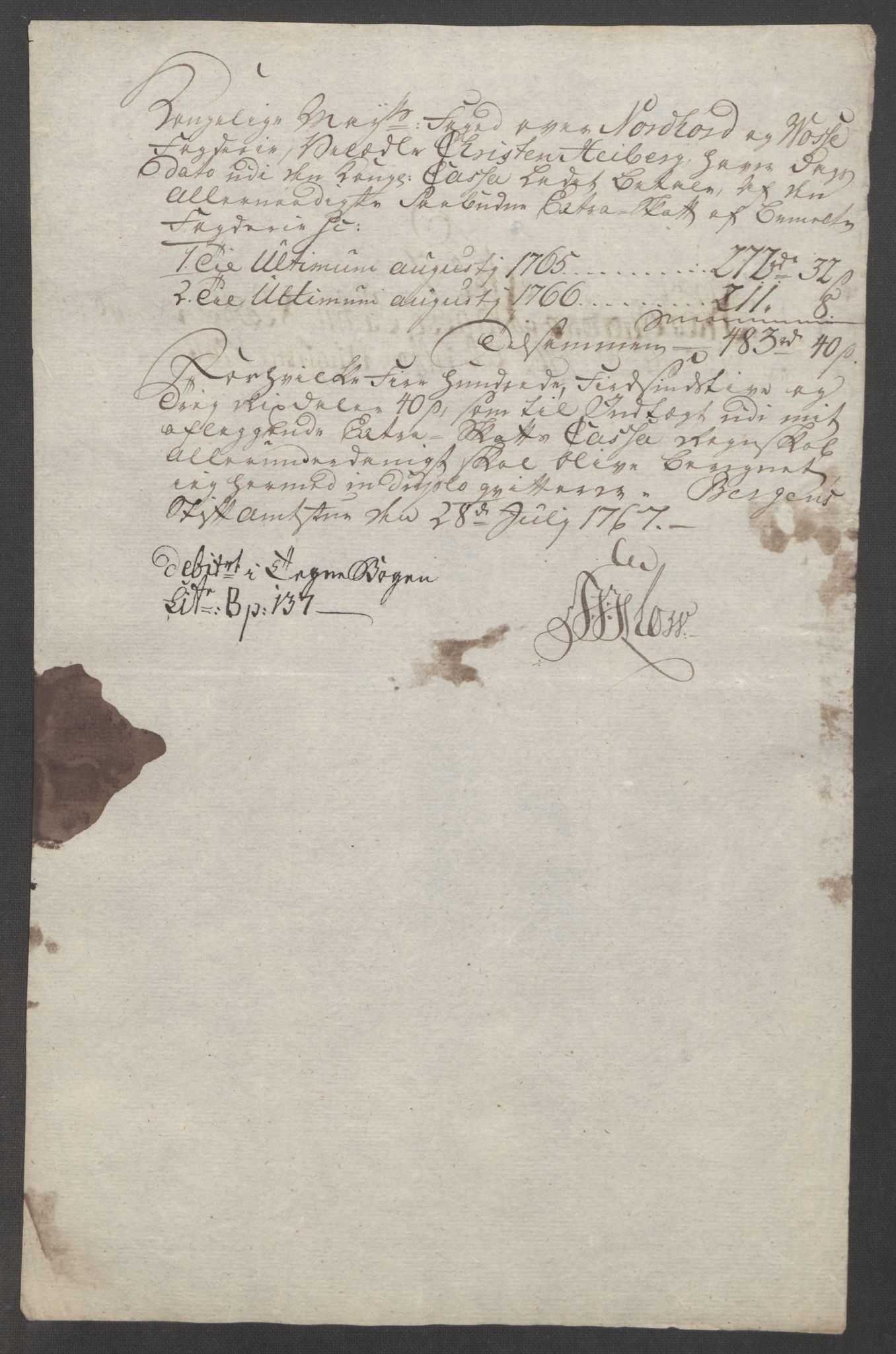 Rentekammeret inntil 1814, Reviderte regnskaper, Fogderegnskap, RA/EA-4092/R51/L3303: Ekstraskatten Nordhordland og Voss, 1762-1772, s. 140