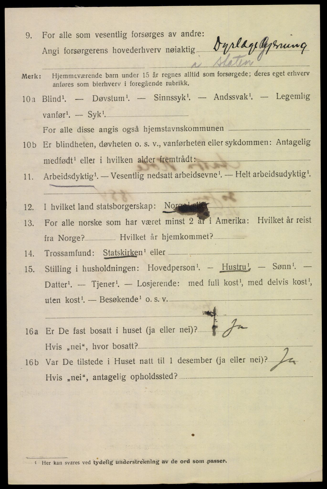 SAK, Folketelling 1920 for 1002 Mandal ladested, 1920, s. 8256