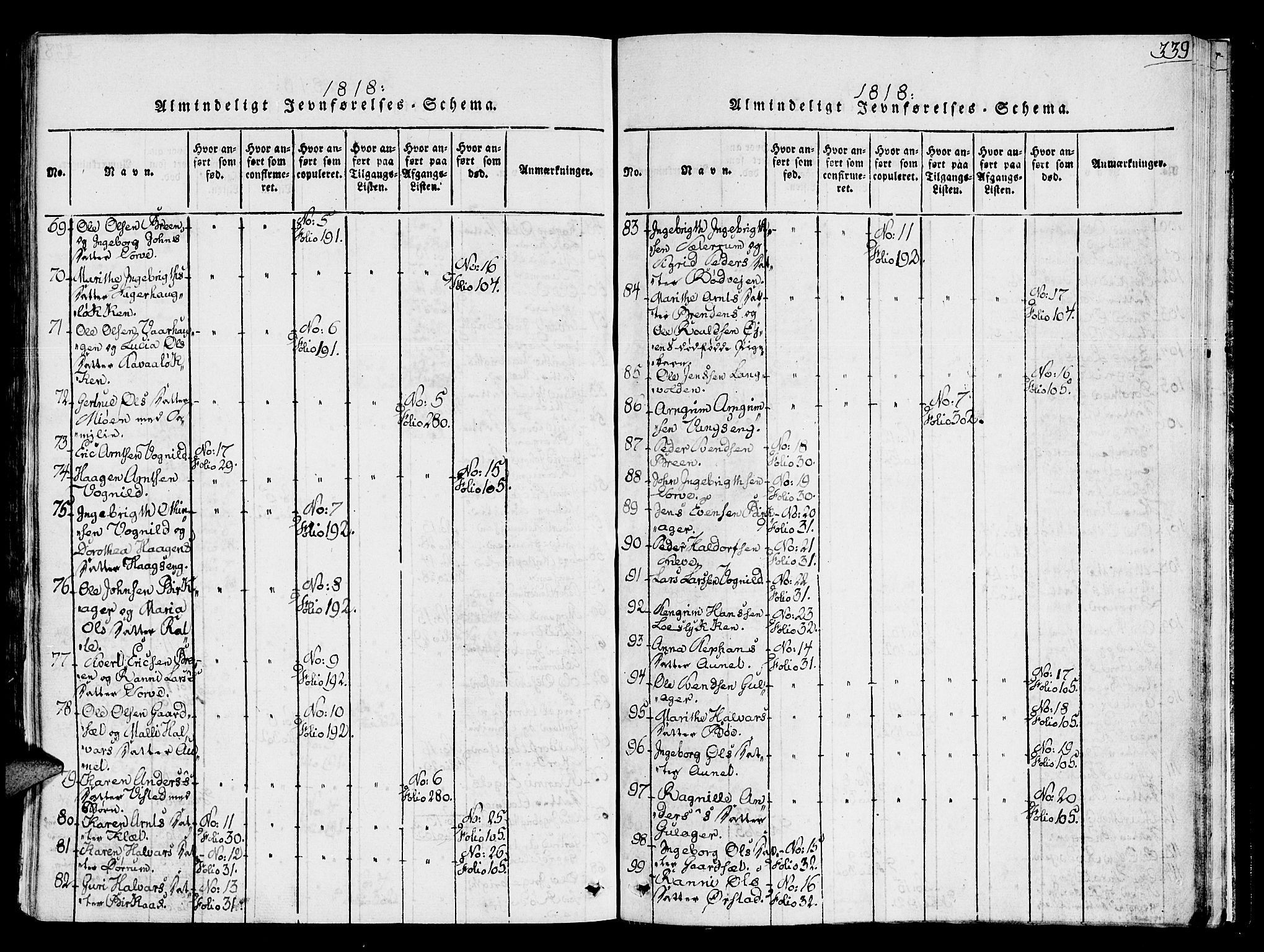 Ministerialprotokoller, klokkerbøker og fødselsregistre - Sør-Trøndelag, SAT/A-1456/678/L0895: Ministerialbok nr. 678A05 /1, 1816-1821, s. 339