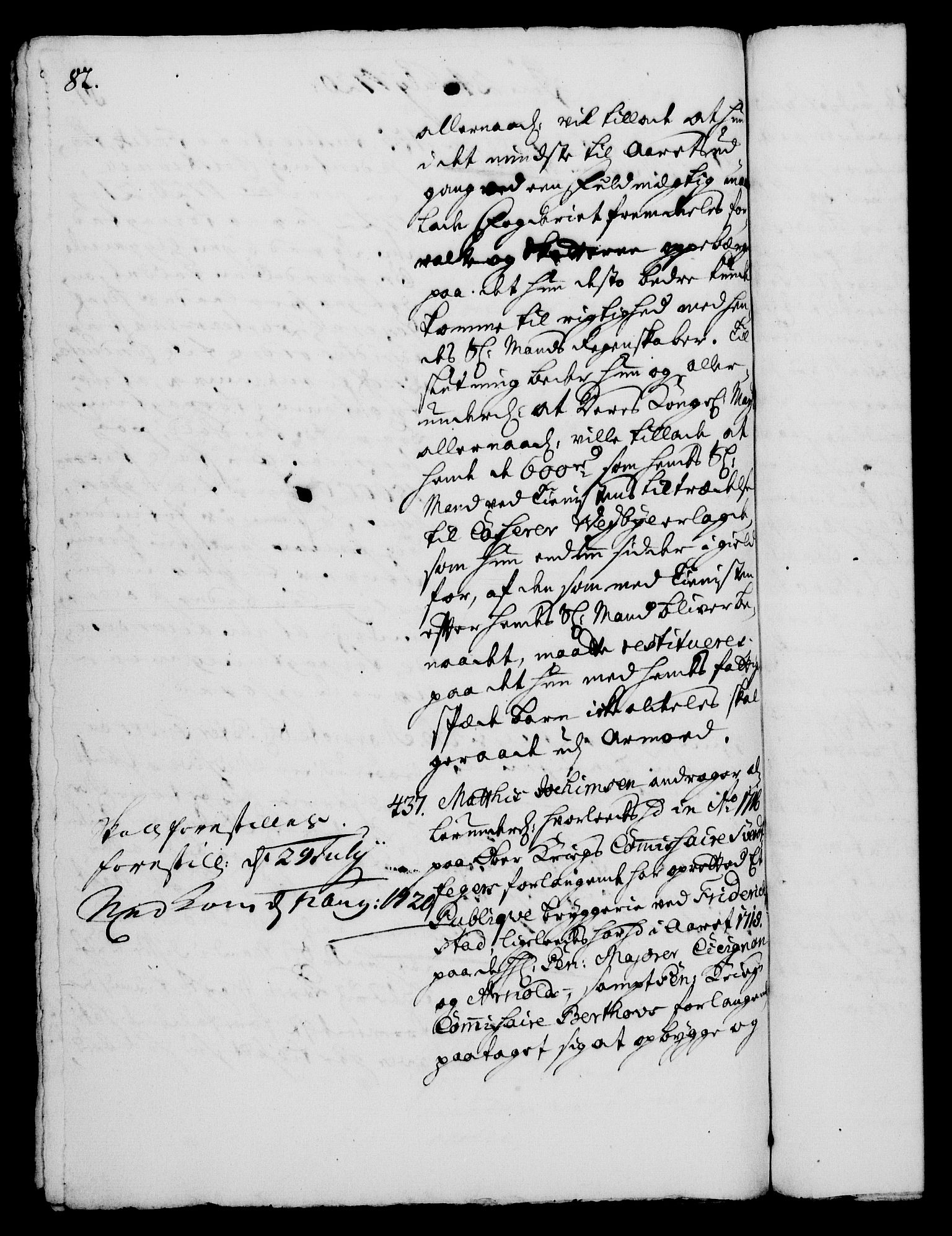 Rentekammeret, Kammerkanselliet, AV/RA-EA-3111/G/Gh/Gha/L0002: Norsk ekstraktmemorialprotokoll, sak. 376-599 (merket RK 53.47), 1720, s. 82