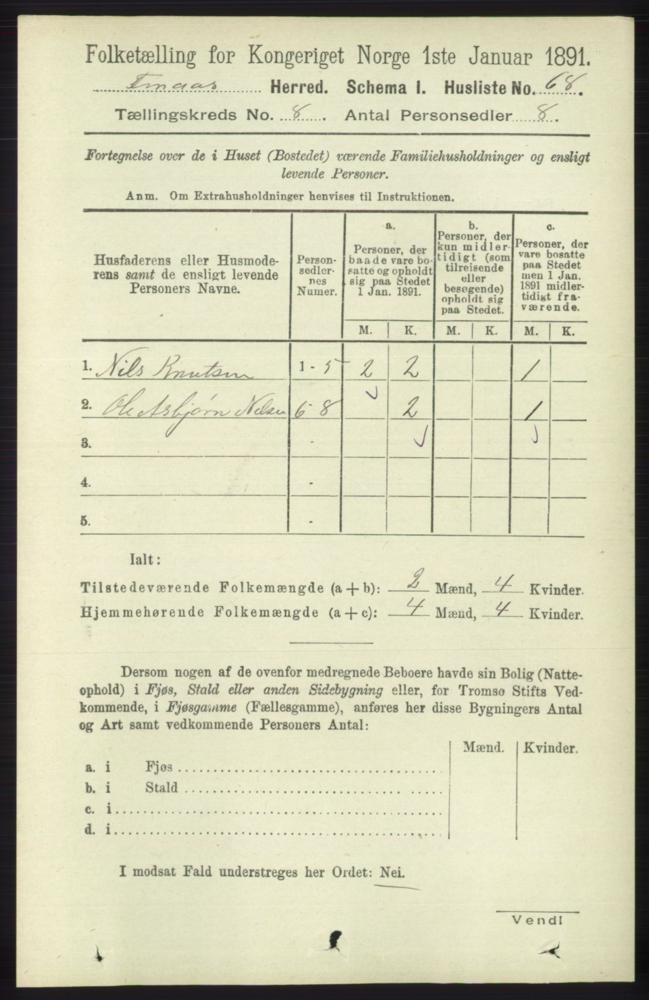 RA, Folketelling 1891 for 1218 Finnås herred, 1891, s. 3362