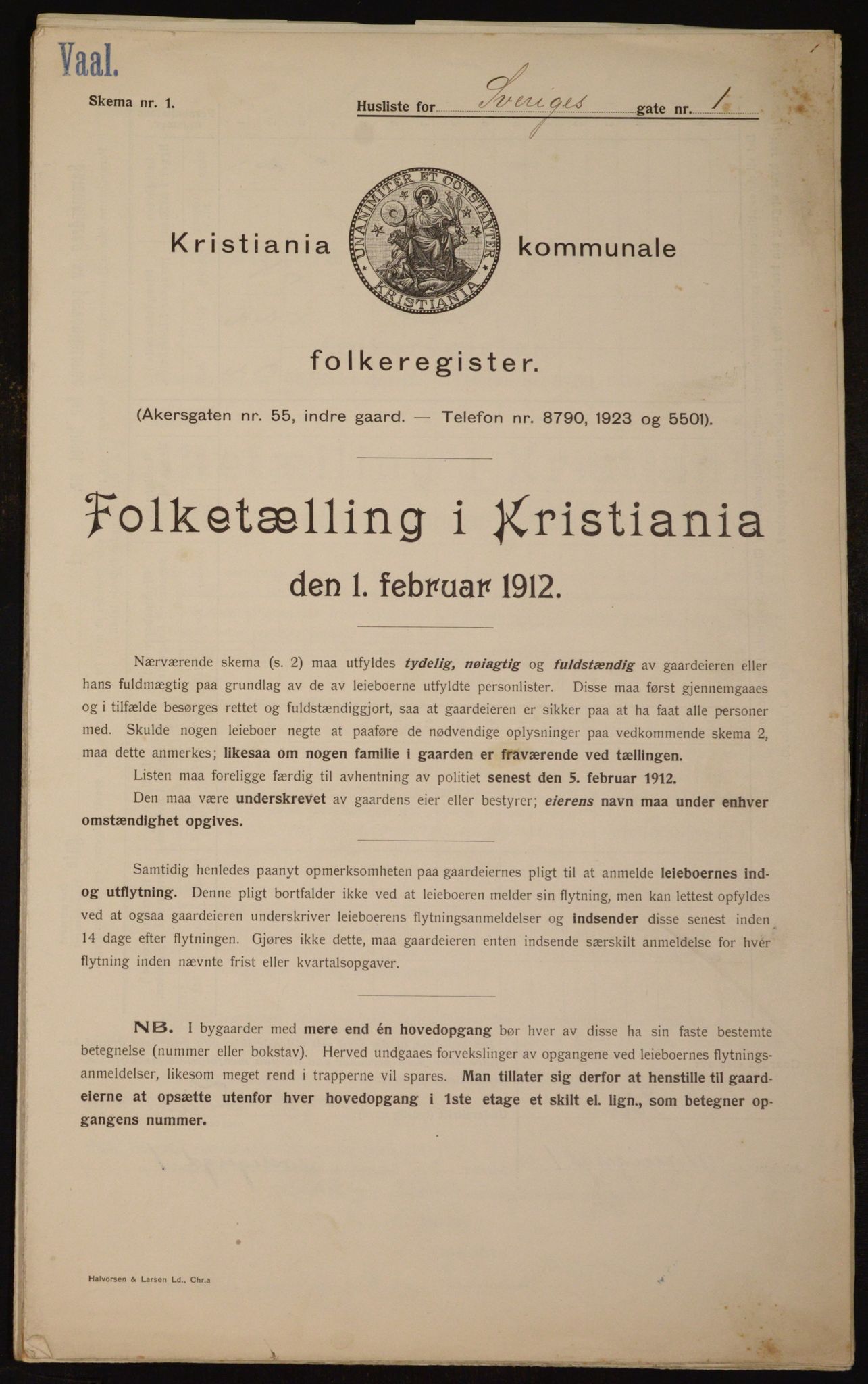 OBA, Kommunal folketelling 1.2.1912 for Kristiania, 1912, s. 105790