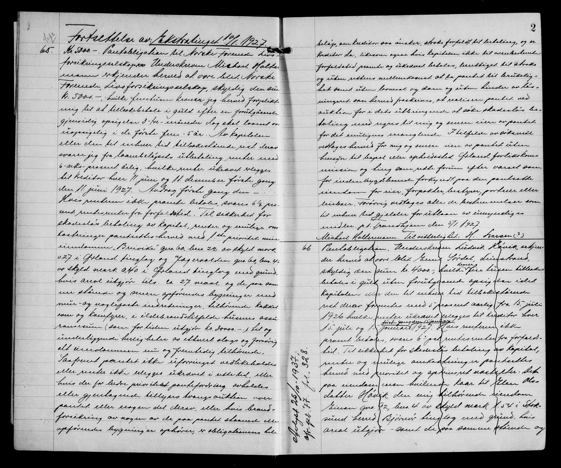 Fosen sorenskriveri, AV/SAT-A-1107/1/2/2C/L0064: Pantebok nr. 55, 1927-1930, s. 2