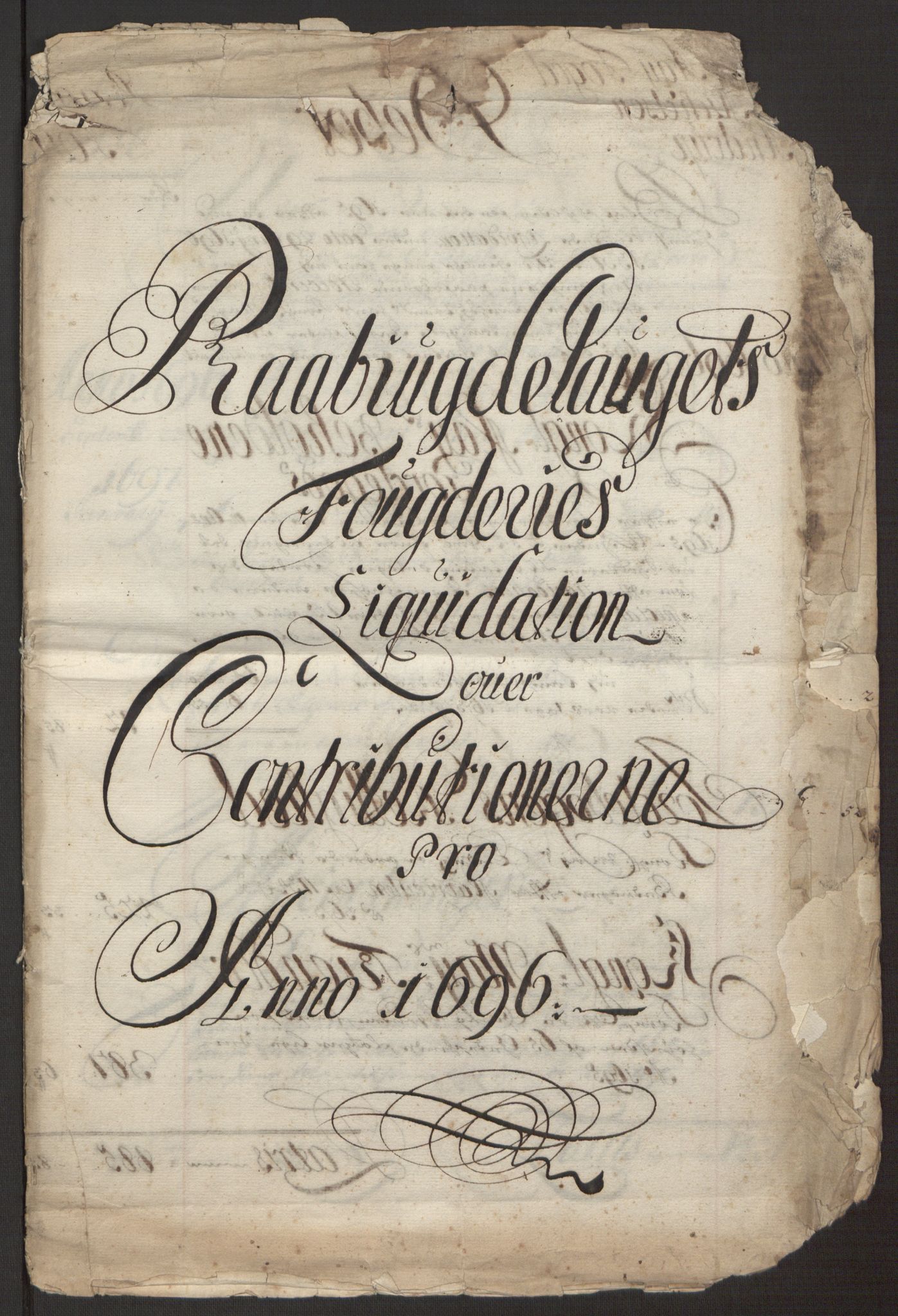 Rentekammeret inntil 1814, Reviderte regnskaper, Fogderegnskap, AV/RA-EA-4092/R40/L2444: Fogderegnskap Råbyggelag, 1693-1696, s. 300