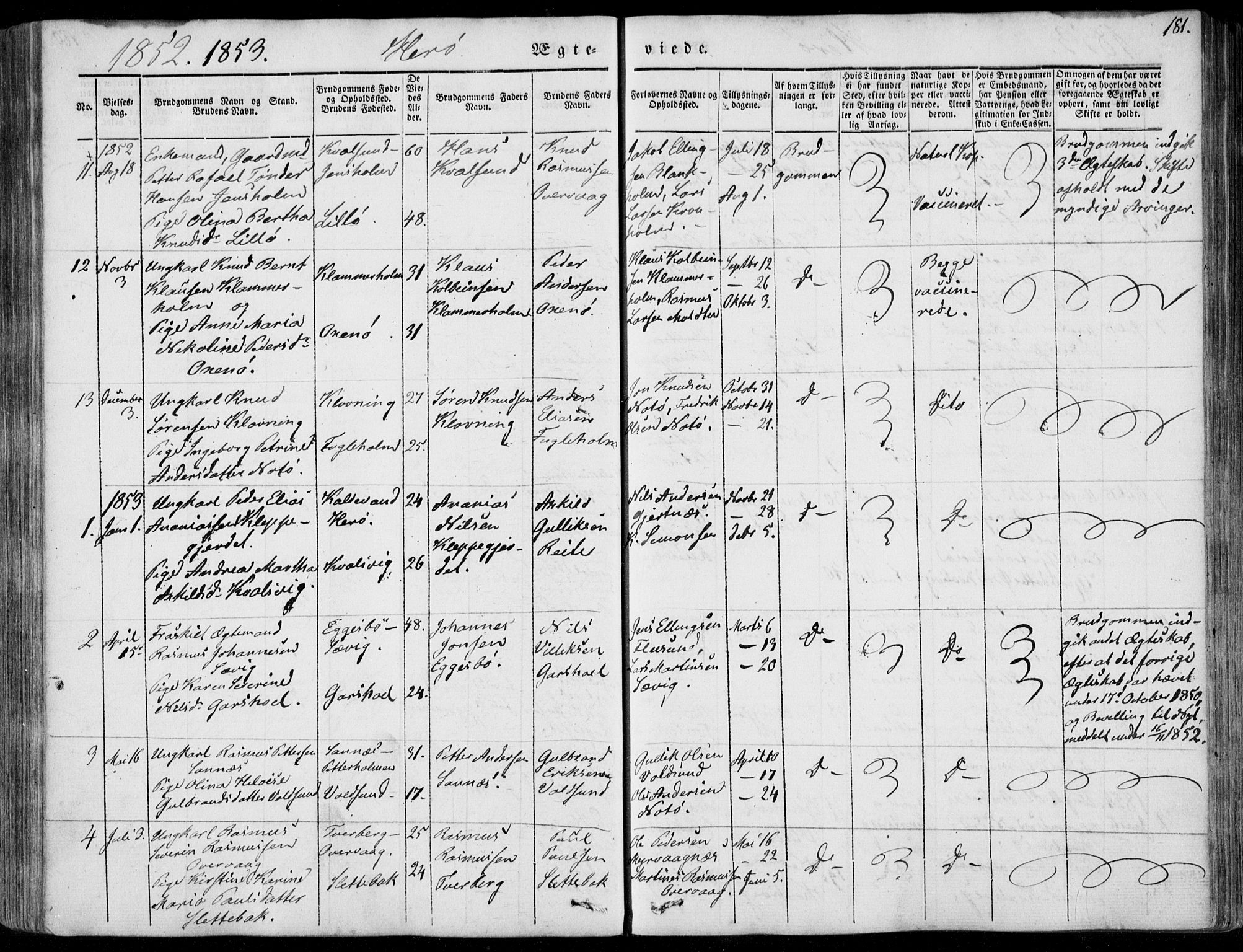 Ministerialprotokoller, klokkerbøker og fødselsregistre - Møre og Romsdal, AV/SAT-A-1454/507/L0070: Ministerialbok nr. 507A05, 1842-1873, s. 181