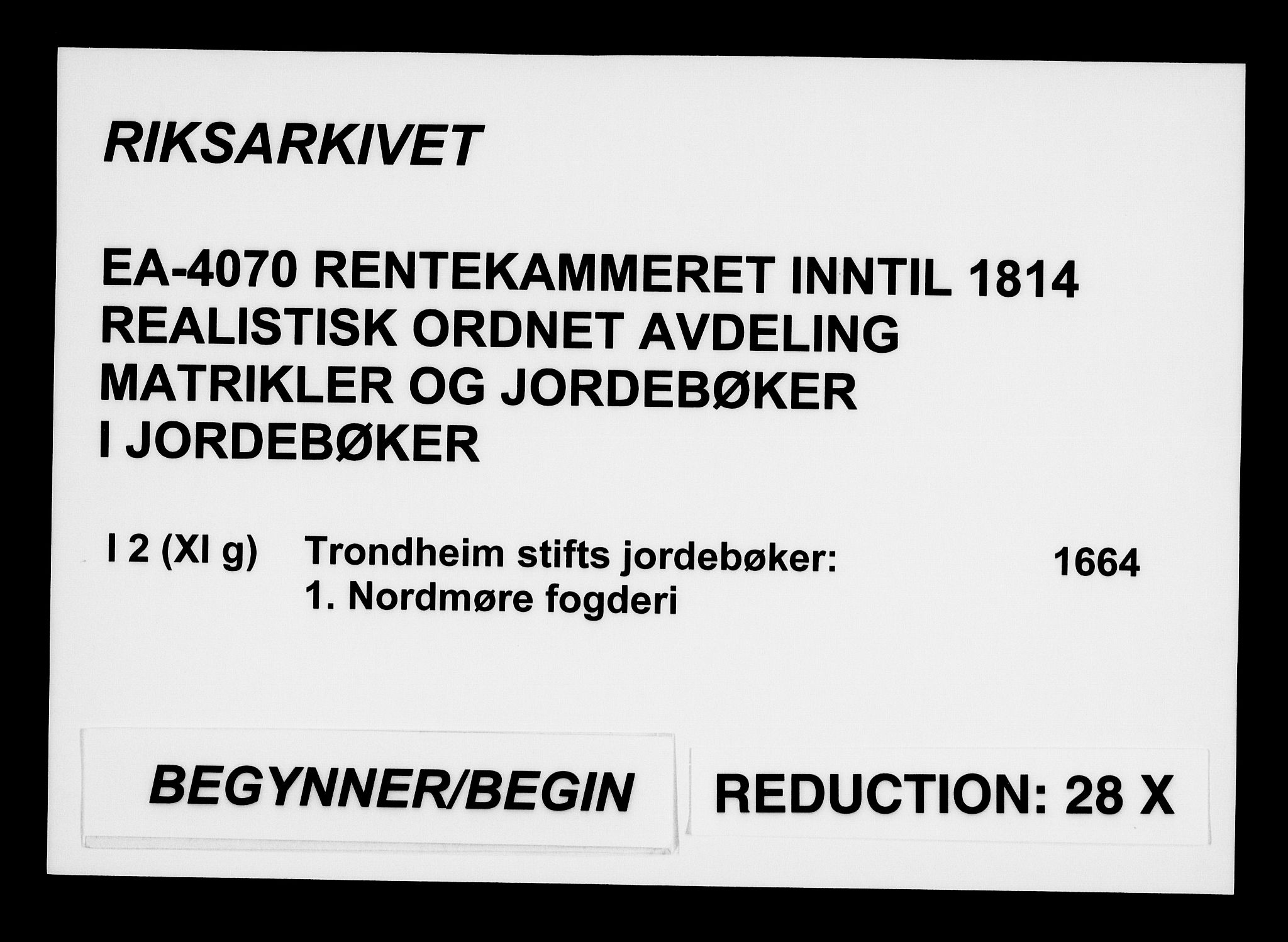 Rentekammeret inntil 1814, Realistisk ordnet avdeling, AV/RA-EA-4070/N/Na/L0002/0001: [XI g]: Trondheims stifts jordebøker: / Nordmøre fogderi, 1664