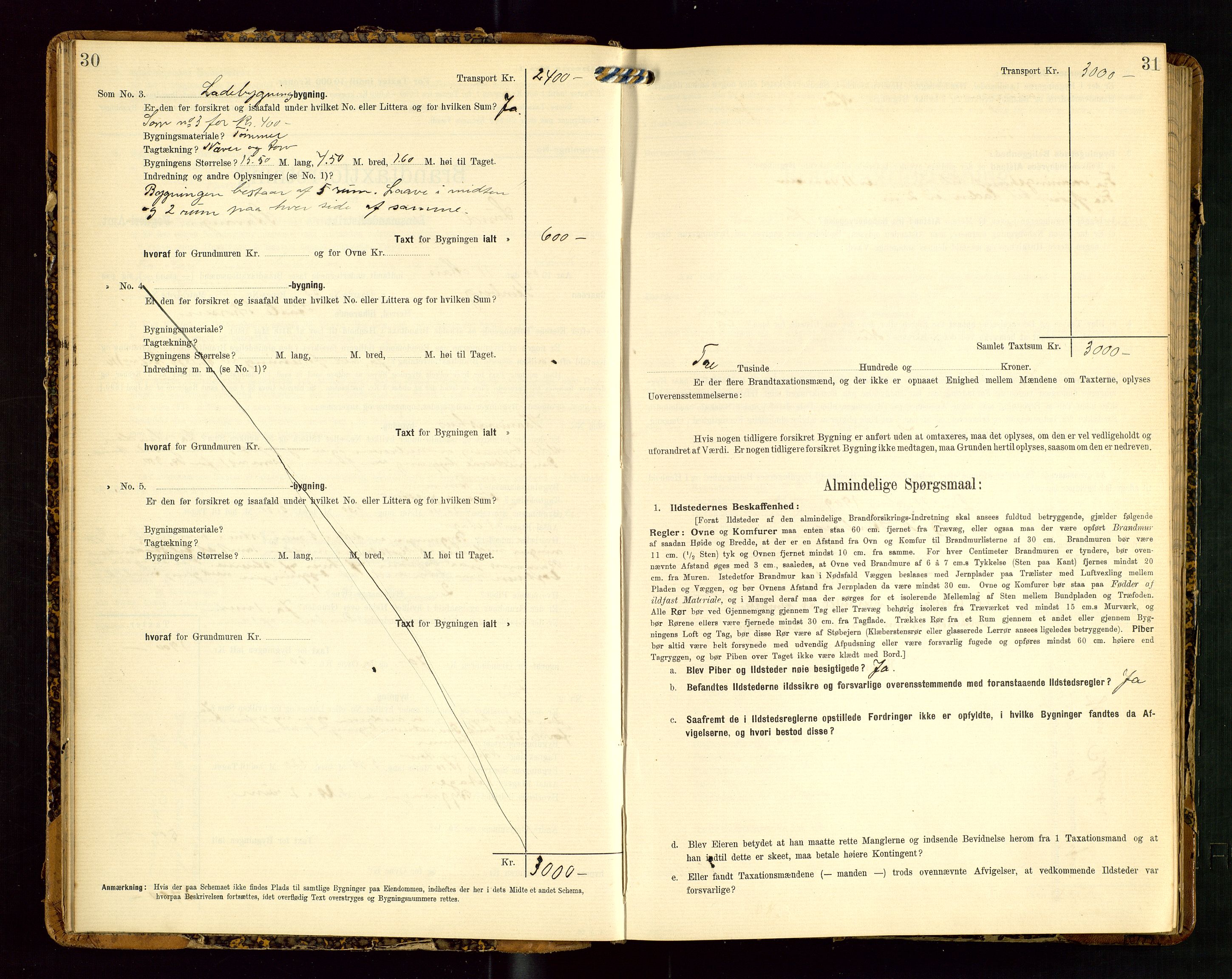 Lund lensmannskontor, AV/SAST-A-100303/Gob/L0002: "Brandtakstprotokol", 1908-1918, s. 30-31