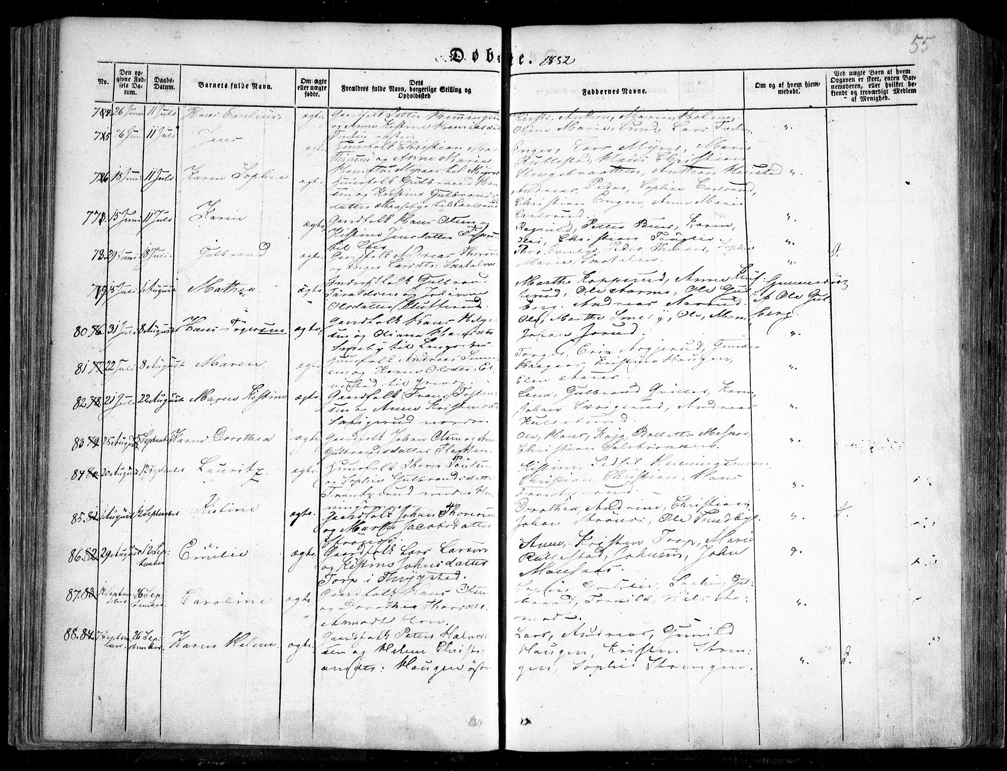 Trøgstad prestekontor Kirkebøker, AV/SAO-A-10925/F/Fa/L0007: Ministerialbok nr. I 7, 1845-1854, s. 55