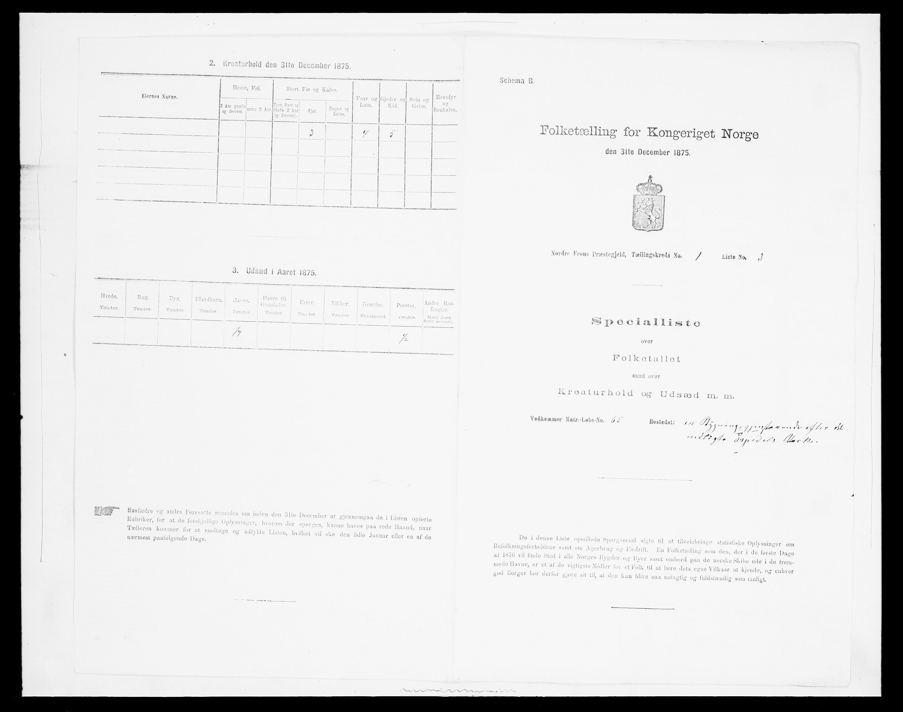 SAH, Folketelling 1875 for 0518P Nord-Fron prestegjeld, 1875, s. 115