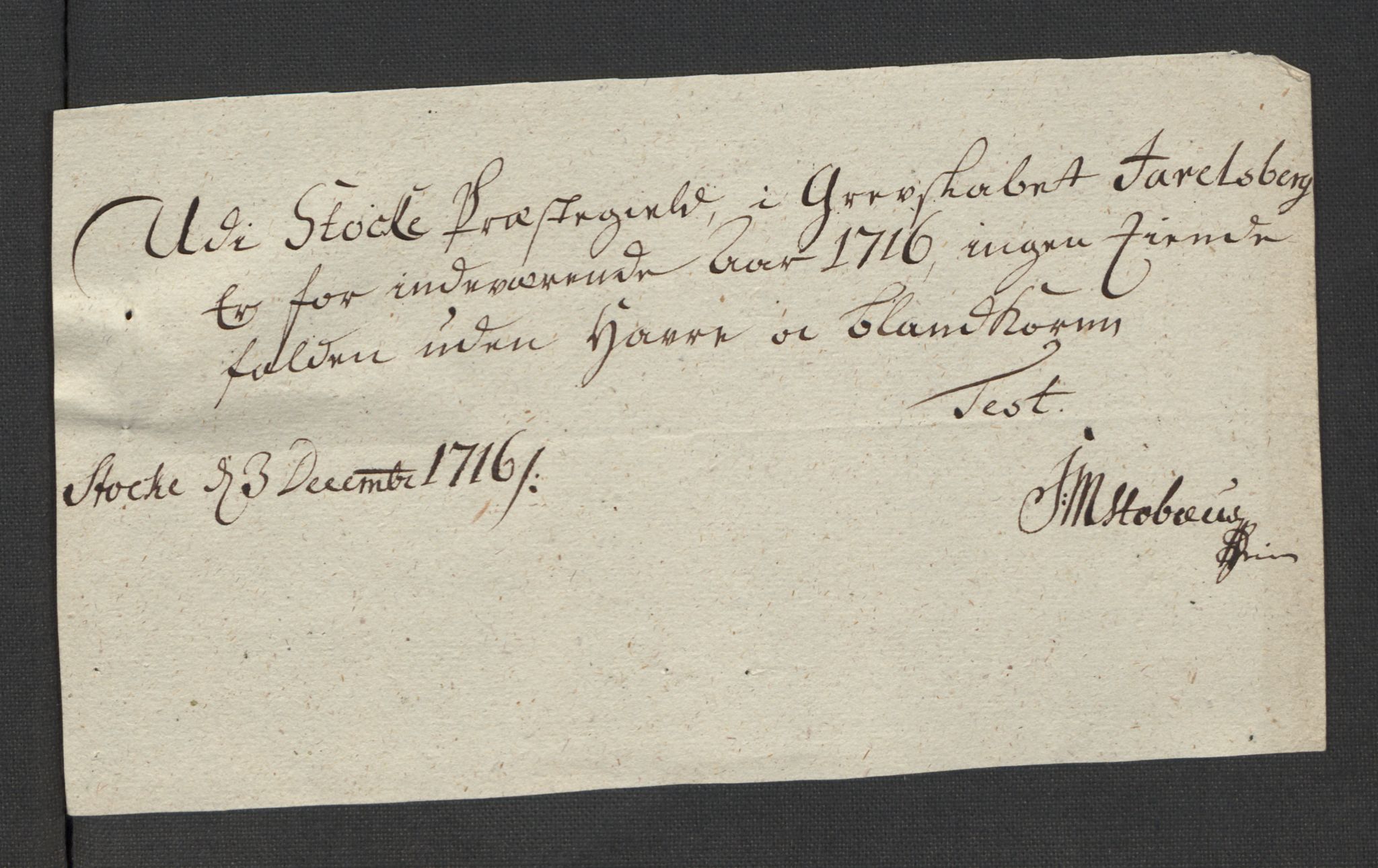 Rentekammeret inntil 1814, Reviderte regnskaper, Fogderegnskap, AV/RA-EA-4092/R32/L1880: Fogderegnskap Jarlsberg grevskap, 1716, s. 117