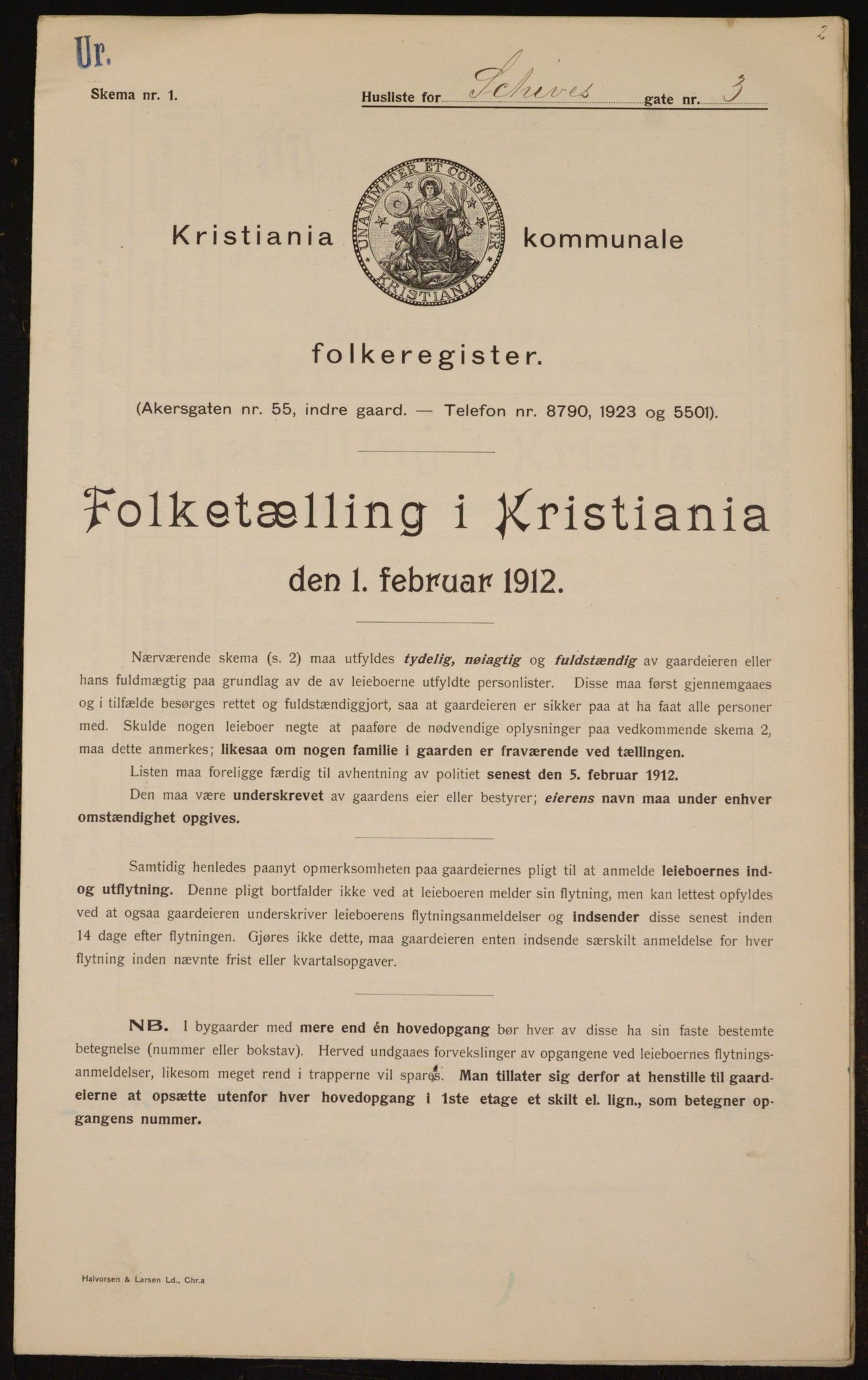 OBA, Kommunal folketelling 1.2.1912 for Kristiania, 1912, s. 89797