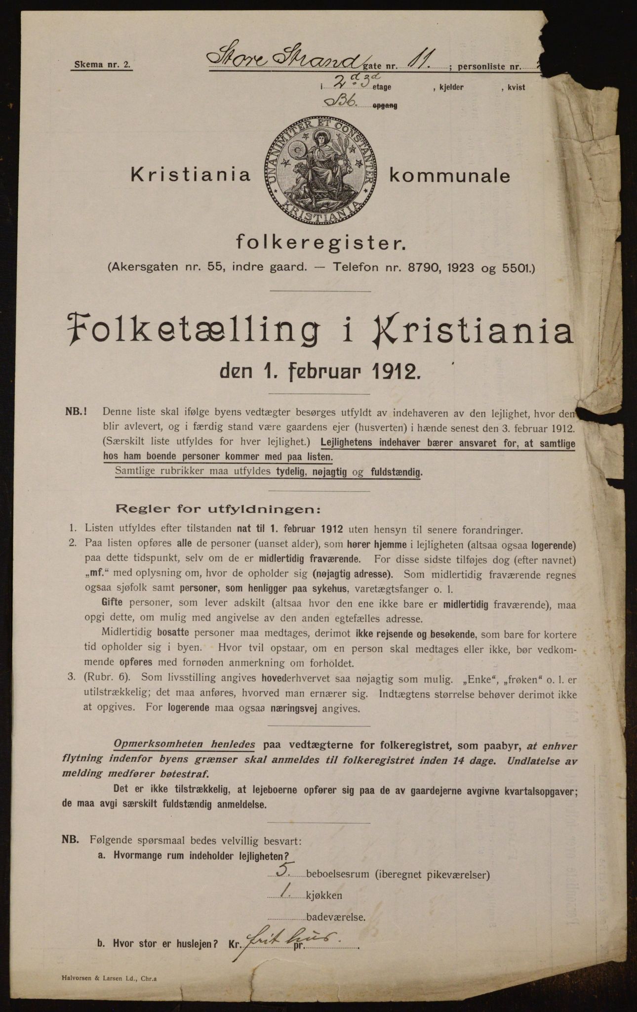 OBA, Kommunal folketelling 1.2.1912 for Kristiania, 1912, s. 102945