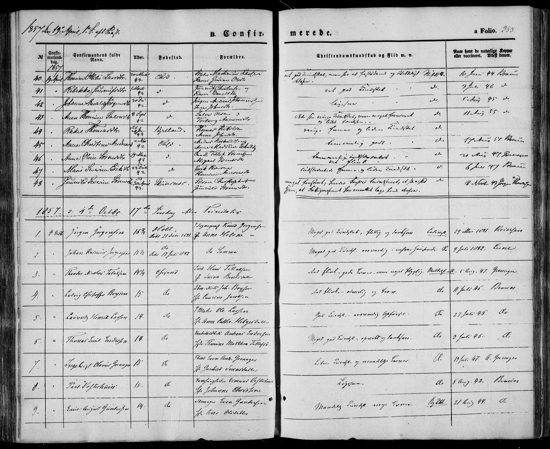 Kristiansand domprosti, AV/SAK-1112-0006/F/Fa/L0014: Ministerialbok nr. A 14, 1852-1867, s. 253