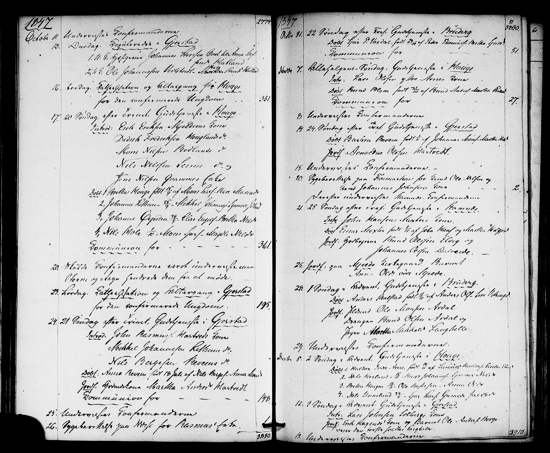 Haus sokneprestembete, AV/SAB-A-75601: Residerende kapellans bok nr. A 2, 1841-1850, s. 51