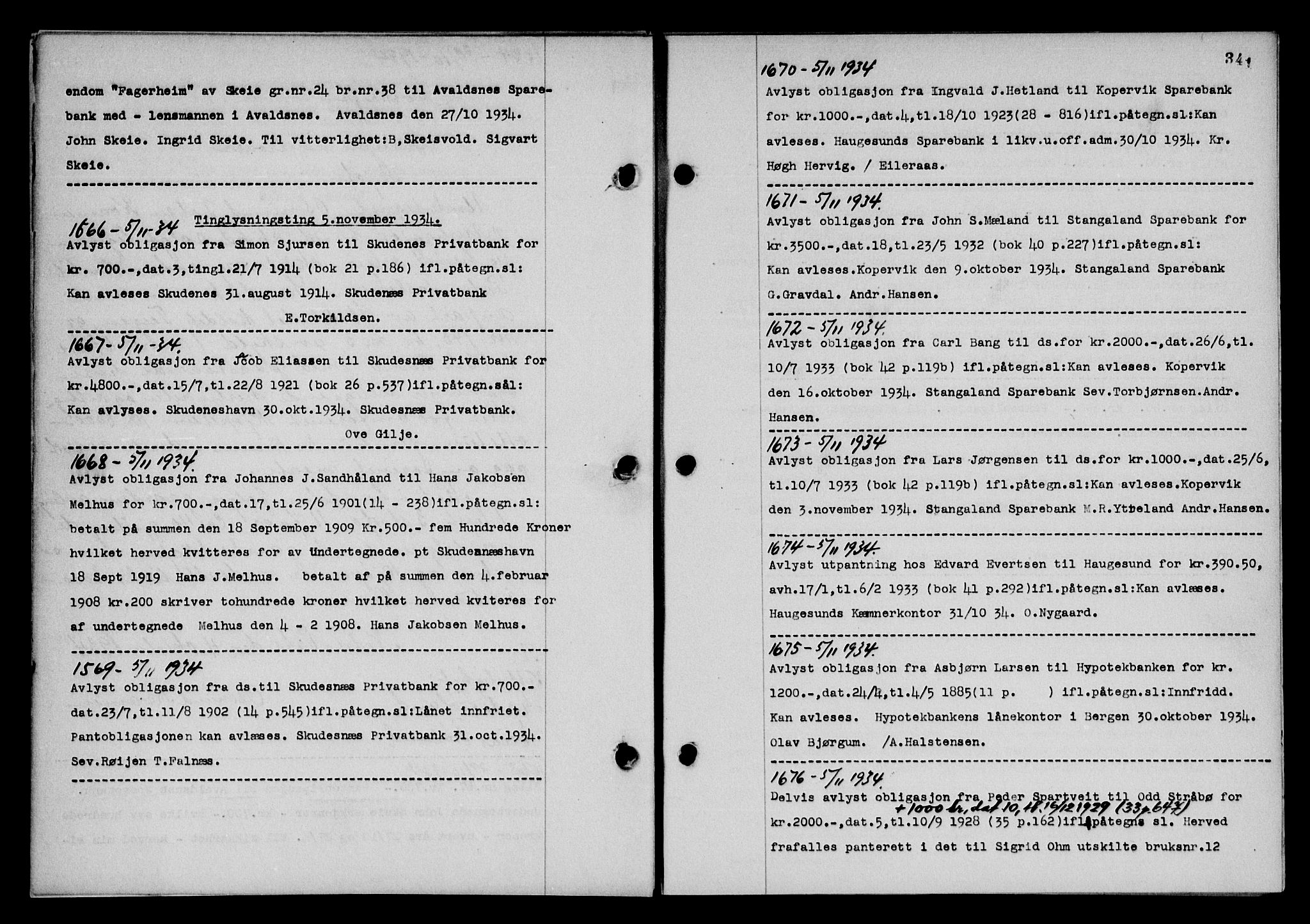 Karmsund sorenskriveri, SAST/A-100311/01/II/IIB/L0063: Pantebok nr. 44, 1934-1935, Tingl.dato: 05.11.1934