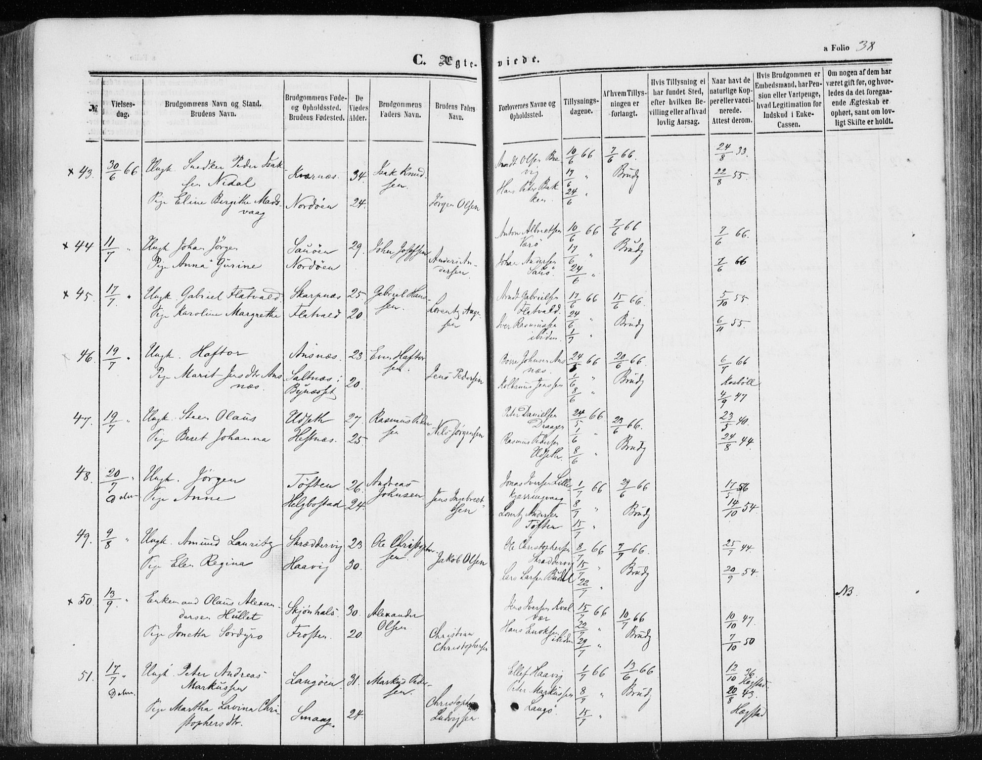 Ministerialprotokoller, klokkerbøker og fødselsregistre - Sør-Trøndelag, AV/SAT-A-1456/634/L0531: Ministerialbok nr. 634A07, 1861-1870, s. 38