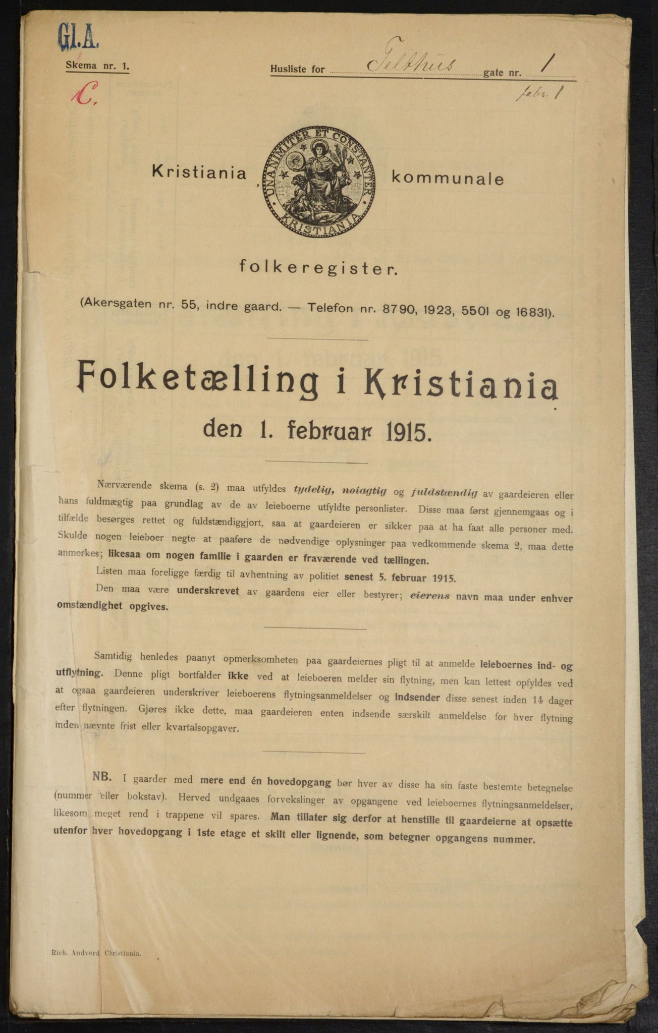 OBA, Kommunal folketelling 1.2.1915 for Kristiania, 1915, s. 107776
