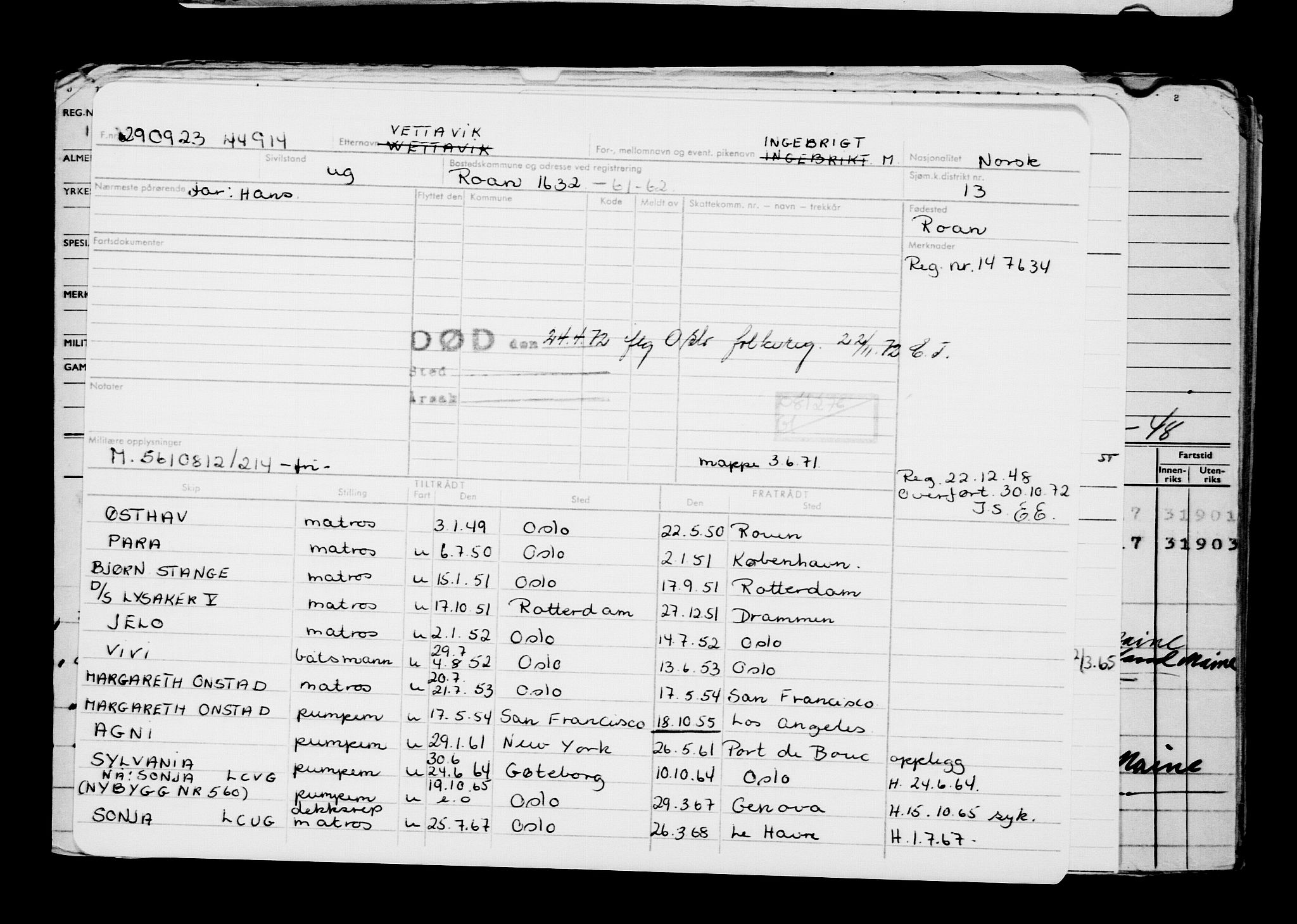 Direktoratet for sjømenn, AV/RA-S-3545/G/Gb/L0223: Hovedkort, 1923, s. 464