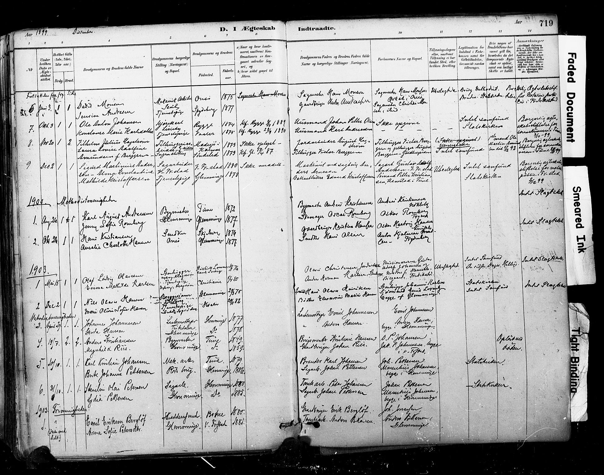 Glemmen prestekontor Kirkebøker, AV/SAO-A-10908/F/Fa/L0011: Ministerialbok nr. 11, 1878-1917, s. 719