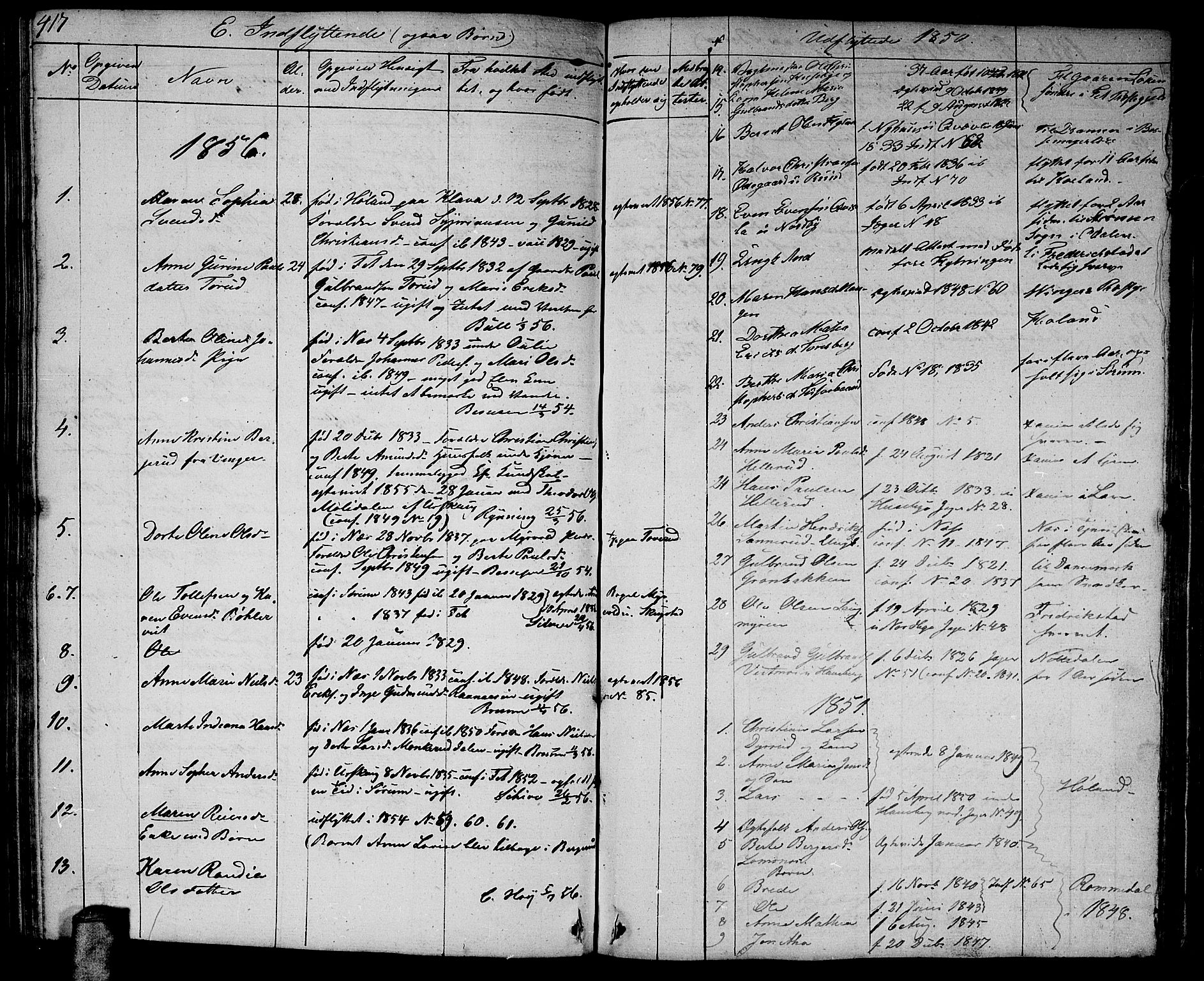 Aurskog prestekontor Kirkebøker, AV/SAO-A-10304a/G/Ga/L0002: Klokkerbok nr. I 2, 1829-1857, s. 417