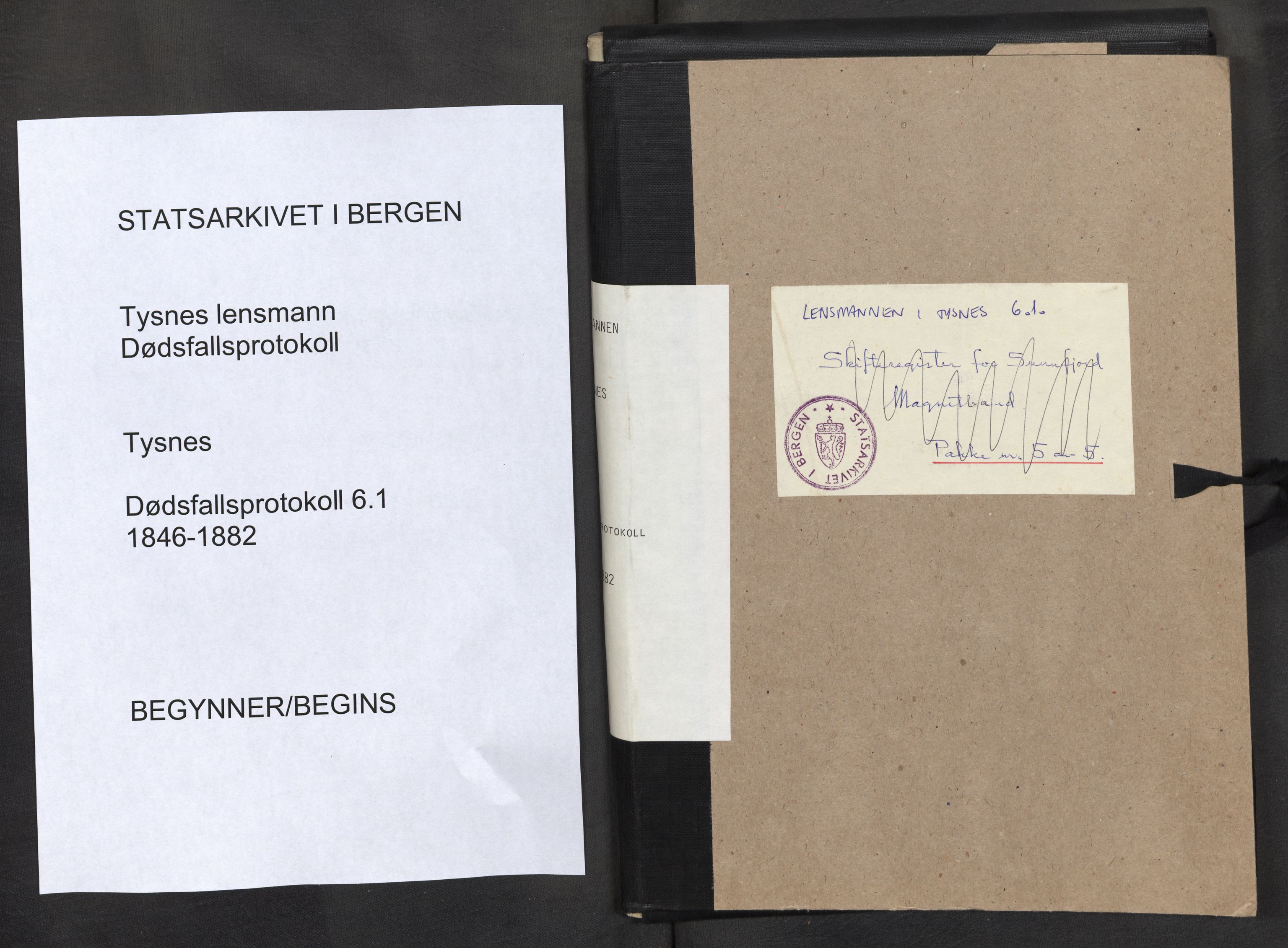 Lensmannen i Tysnes, AV/SAB-A-35401/0006/L0001: Dødsfallprotokoll, 1846-1882