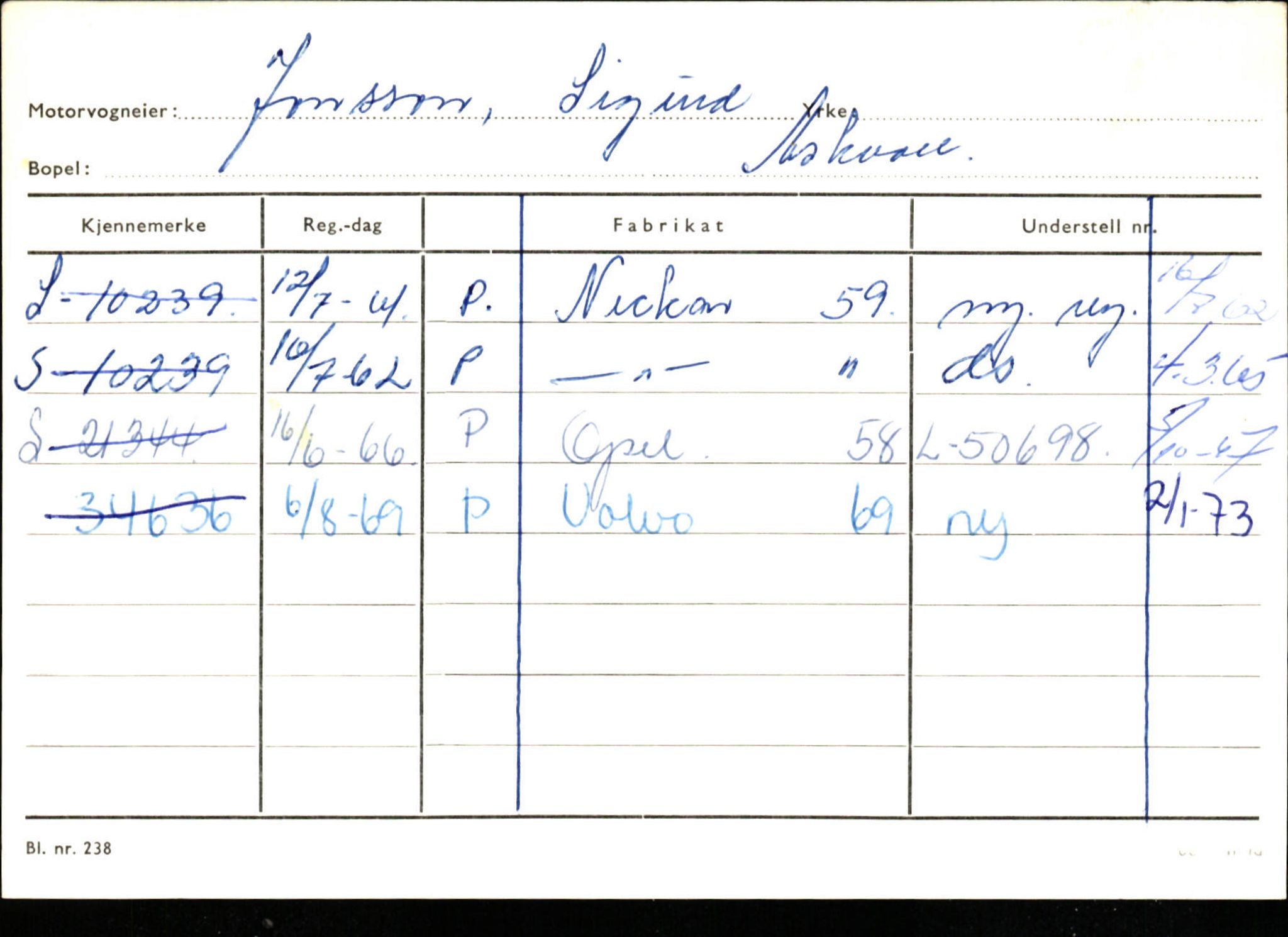 Statens vegvesen, Sogn og Fjordane vegkontor, SAB/A-5301/4/F/L0132: Eigarregister Askvoll A-Å. Balestrand A-Å, 1945-1975, s. 670