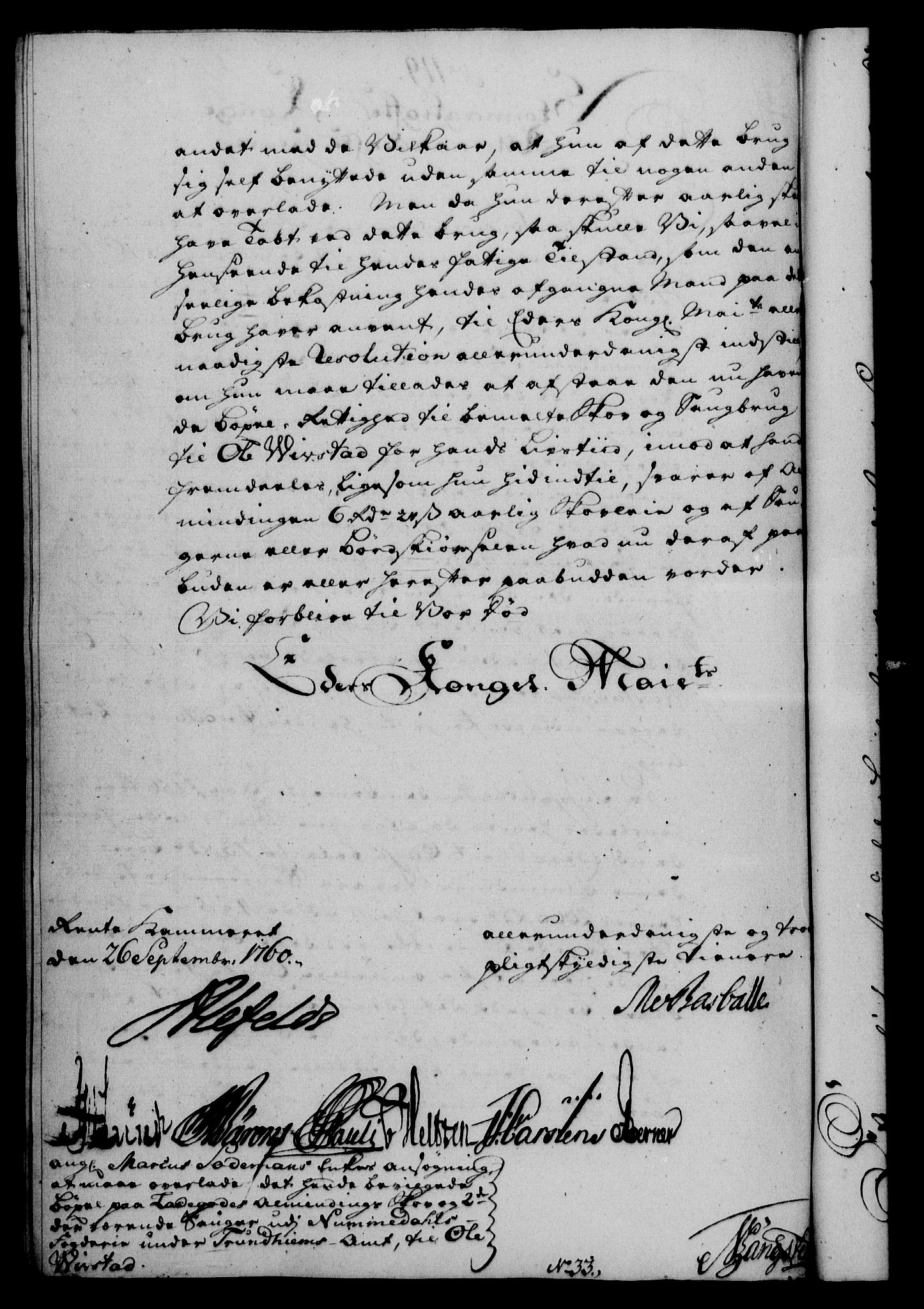 Rentekammeret, Kammerkanselliet, RA/EA-3111/G/Gf/Gfa/L0042: Norsk relasjons- og resolusjonsprotokoll (merket RK 52.42), 1760, s. 437