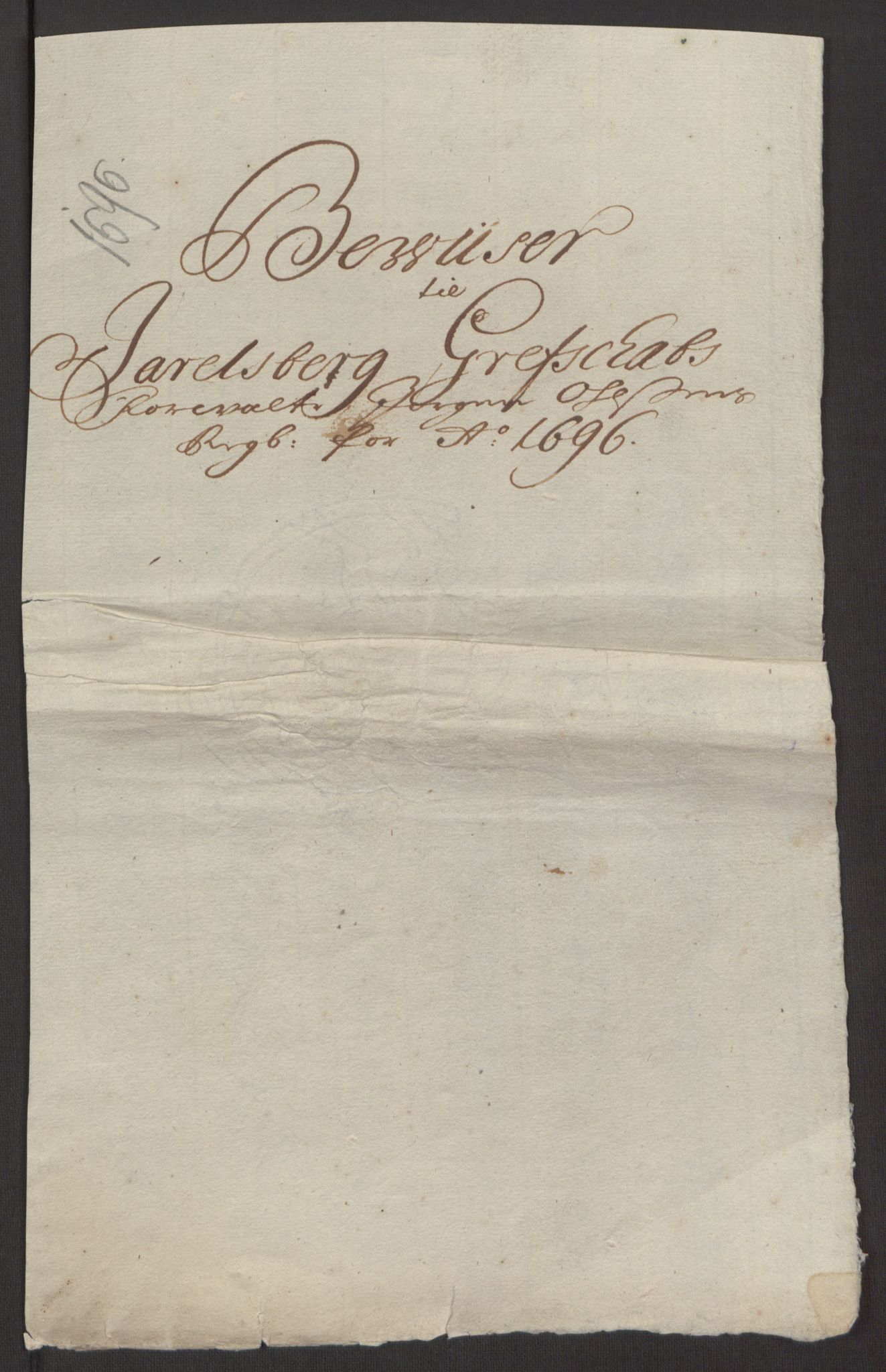 Rentekammeret inntil 1814, Reviderte regnskaper, Fogderegnskap, AV/RA-EA-4092/R32/L1867: Fogderegnskap Jarlsberg grevskap, 1694-1696, s. 310