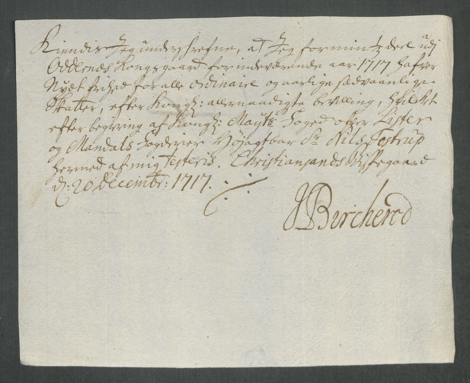 Rentekammeret inntil 1814, Reviderte regnskaper, Fogderegnskap, AV/RA-EA-4092/R43/L2561: Fogderegnskap Lista og Mandal, 1717, s. 249