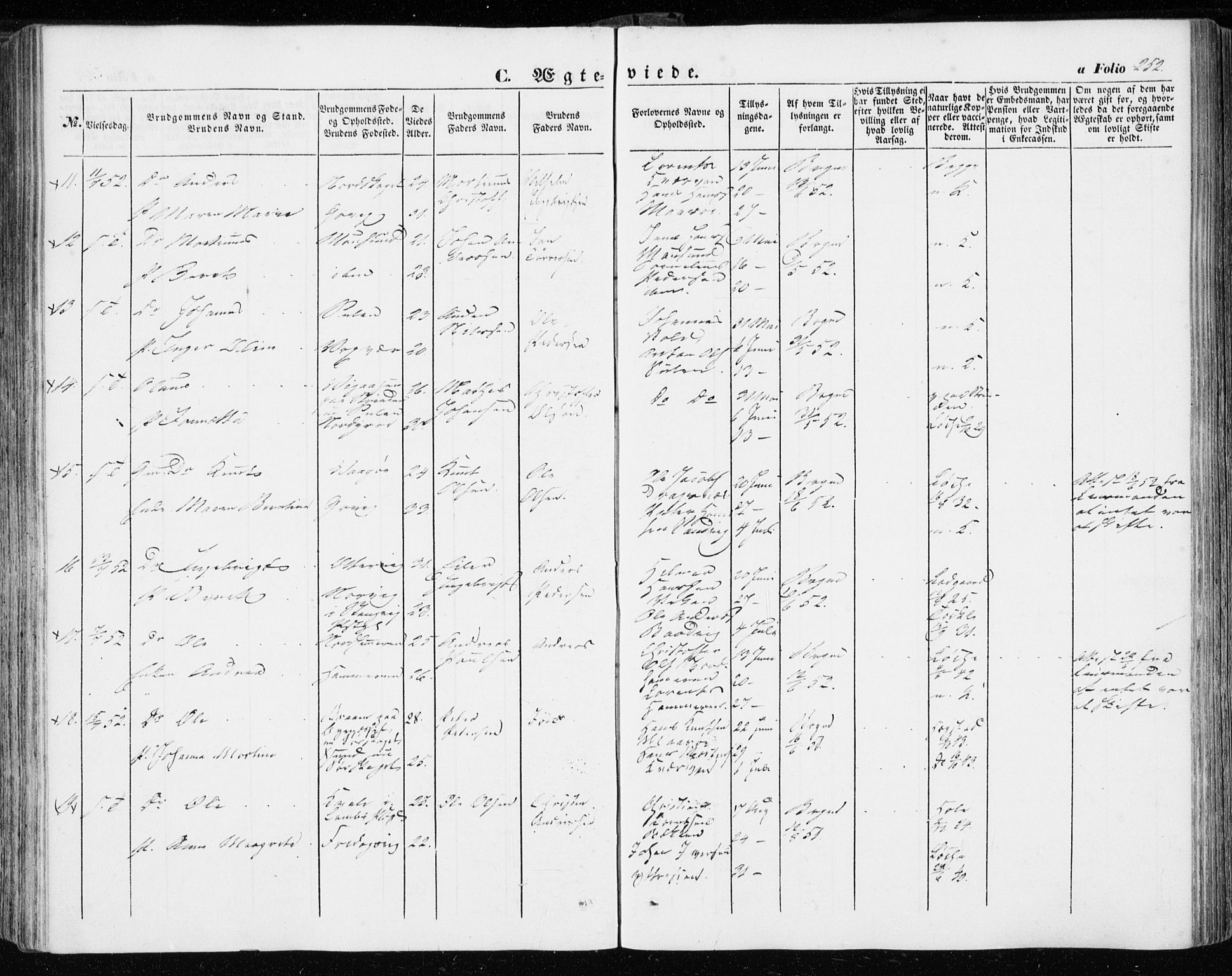 Ministerialprotokoller, klokkerbøker og fødselsregistre - Sør-Trøndelag, SAT/A-1456/634/L0530: Ministerialbok nr. 634A06, 1852-1860, s. 252