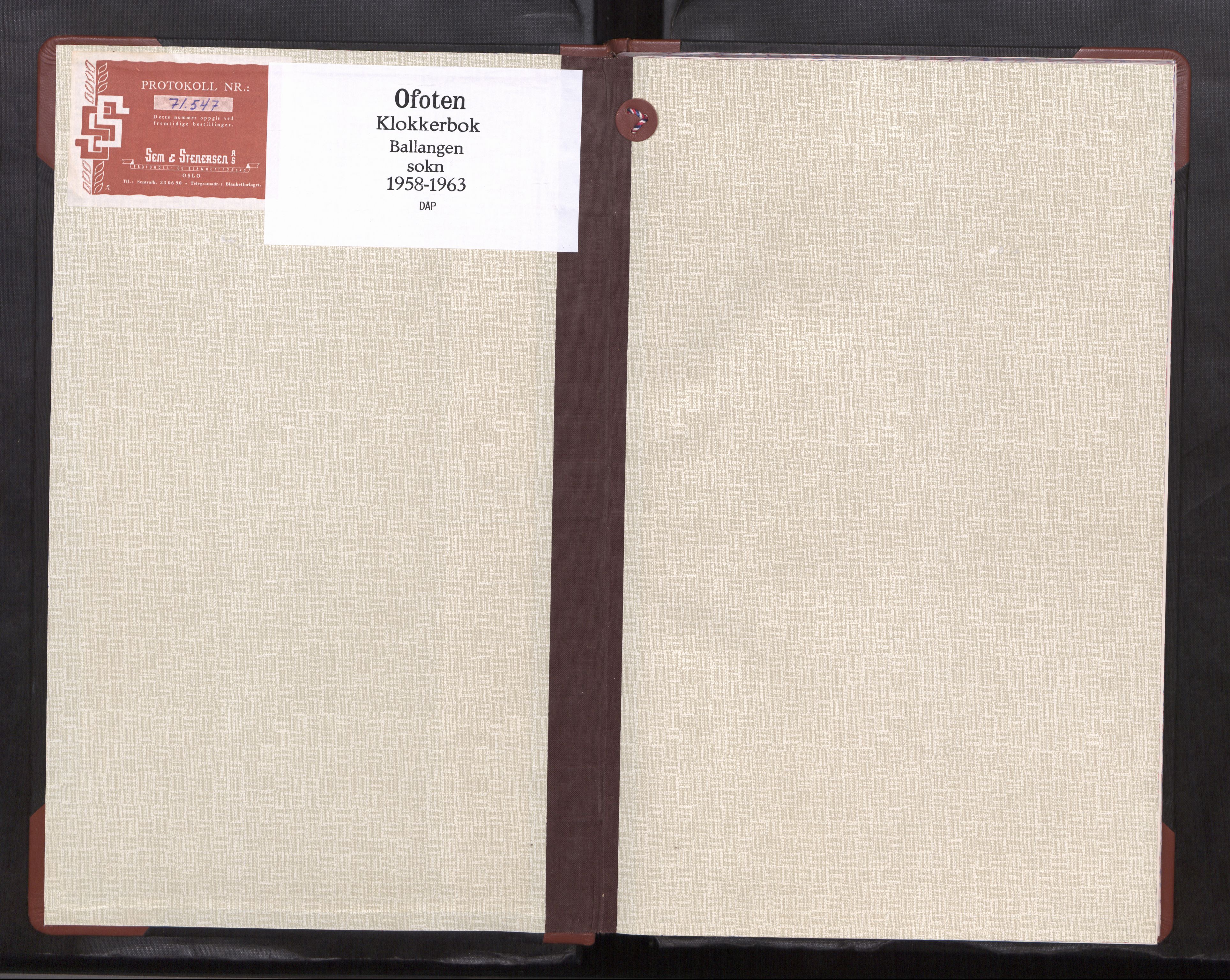 Ministerialprotokoller, klokkerbøker og fødselsregistre - Nordland, AV/SAT-A-1459/869/L0979: Klokkerbok nr. 869---, 1958-1963