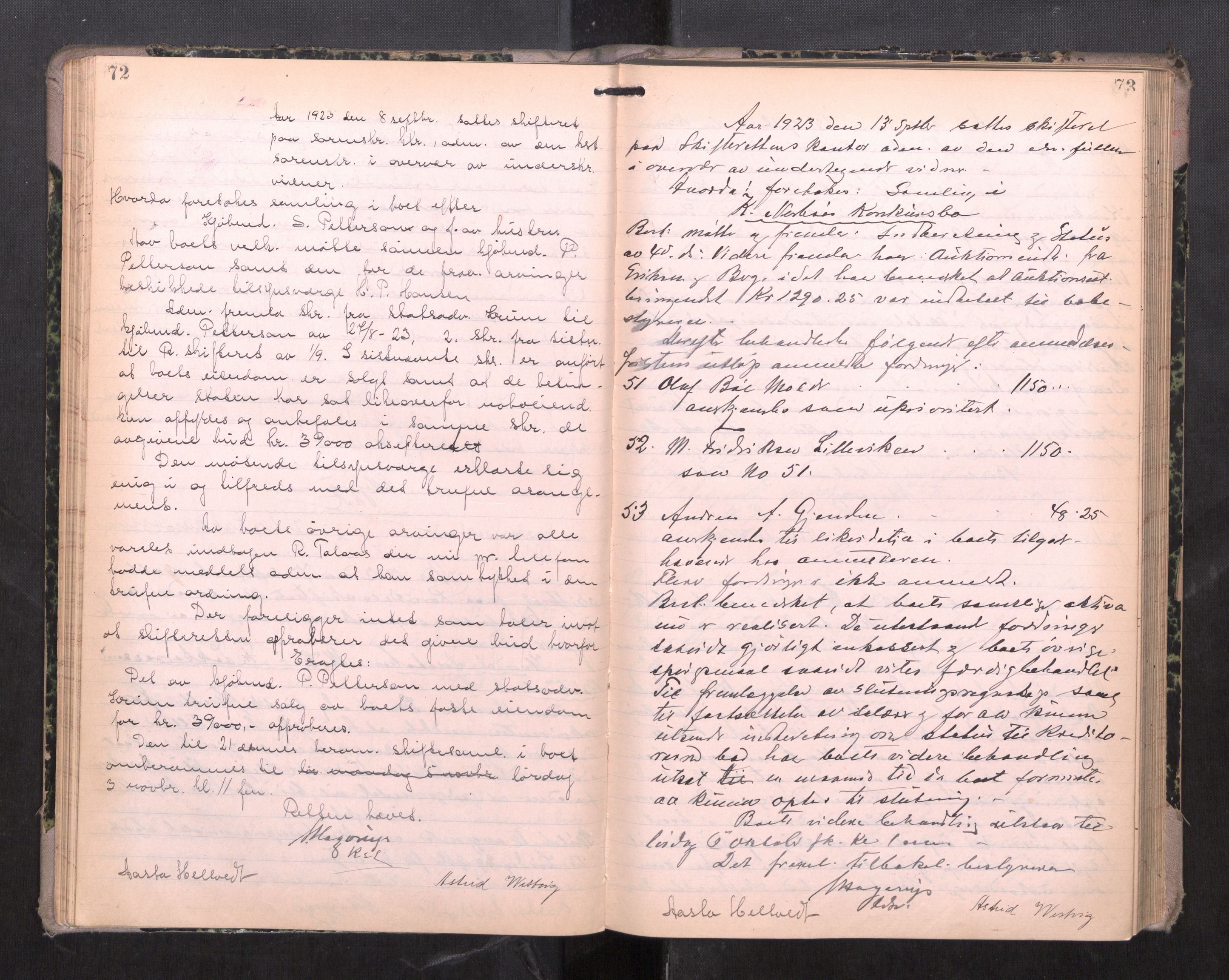 Romsdal sorenskriveri, AV/SAT-A-4149/1/3/3B/L0009: Skiftebehandlingsprotokoll, 1922-1928, s. 72-73