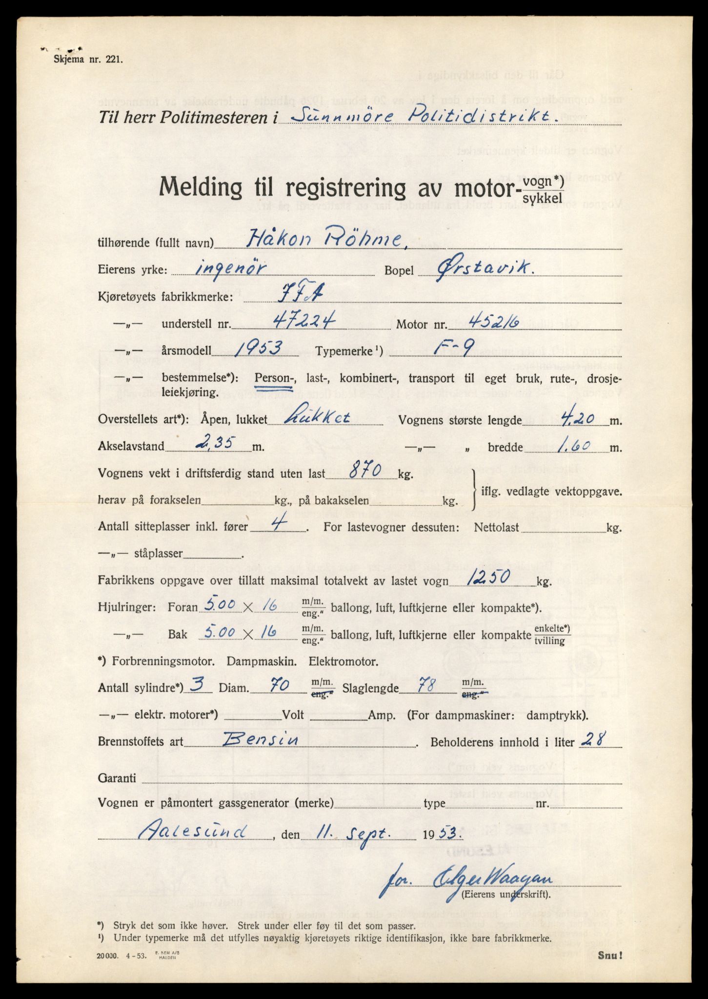 Møre og Romsdal vegkontor - Ålesund trafikkstasjon, AV/SAT-A-4099/F/Fe/L0044: Registreringskort for kjøretøy T 14205 - T 14319, 1927-1998, s. 2371