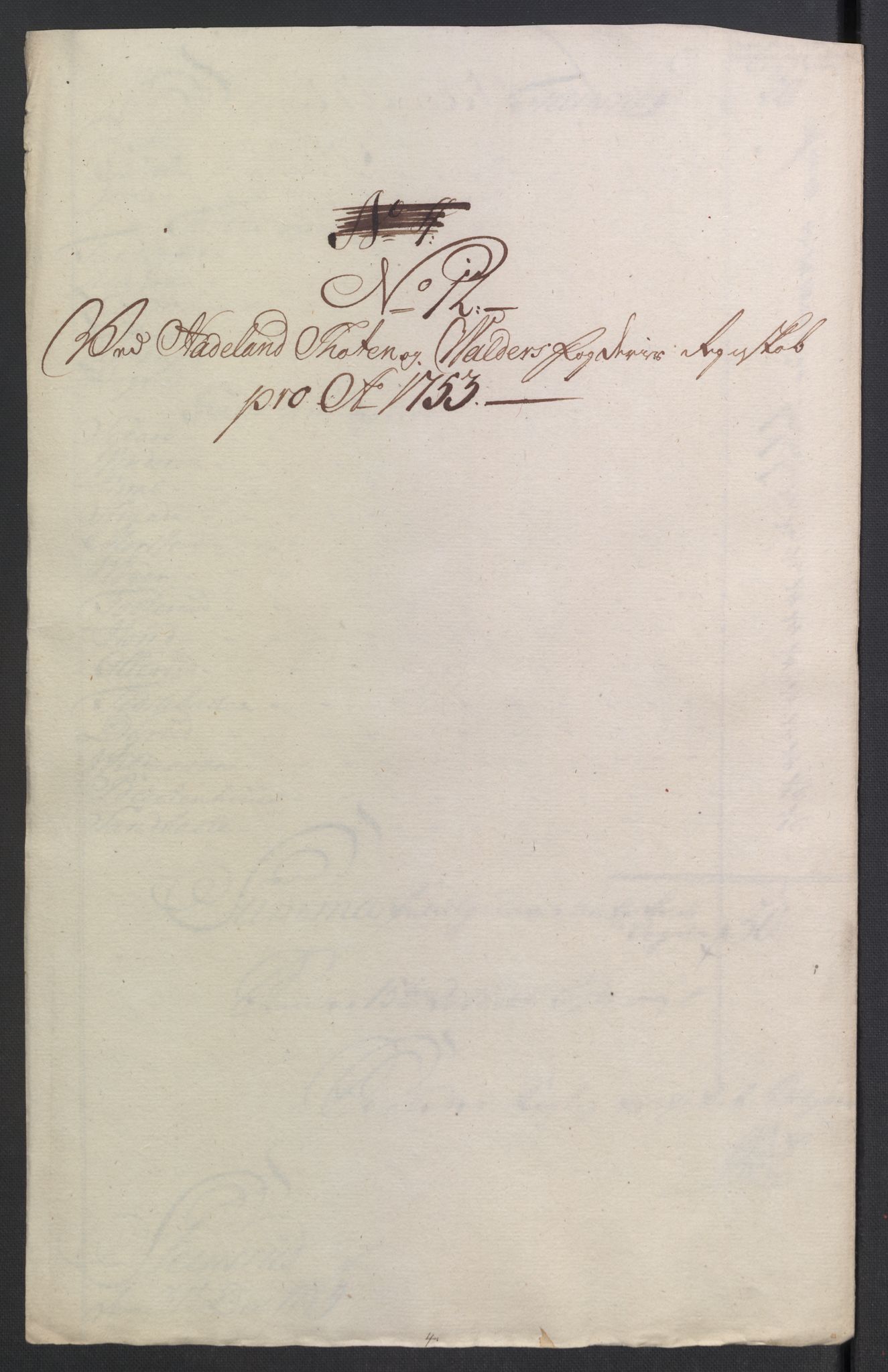 Rentekammeret inntil 1814, Reviderte regnskaper, Fogderegnskap, AV/RA-EA-4092/R18/L1349: Fogderegnskap Hadeland, Toten og Valdres, 1752-1753, s. 448