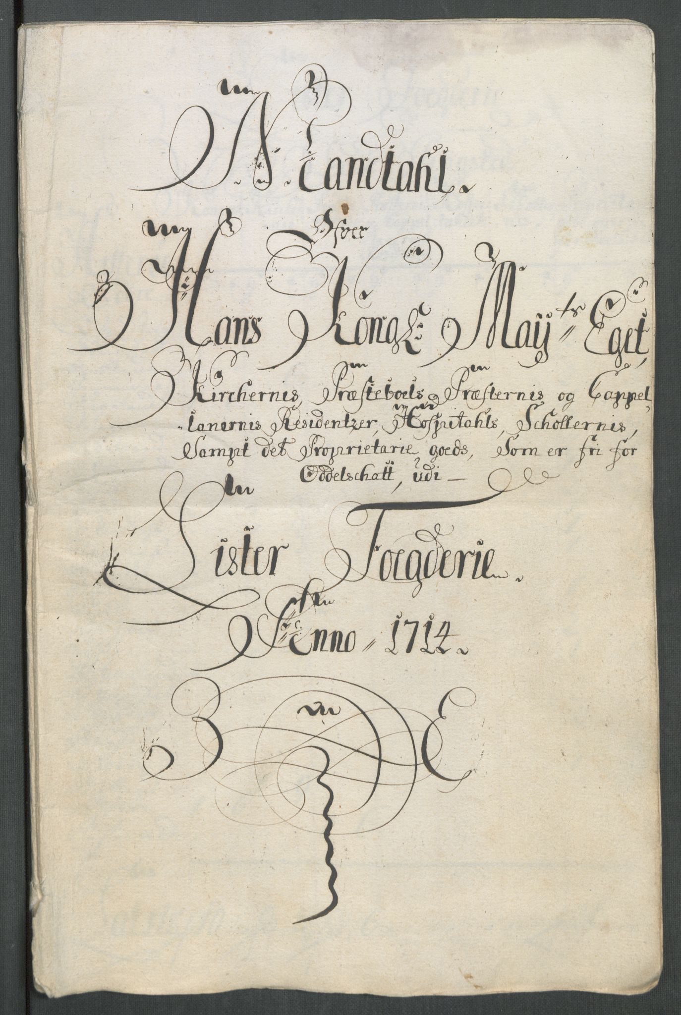 Rentekammeret inntil 1814, Reviderte regnskaper, Fogderegnskap, AV/RA-EA-4092/R43/L2558: Fogderegnskap Lista og Mandal, 1714, s. 164