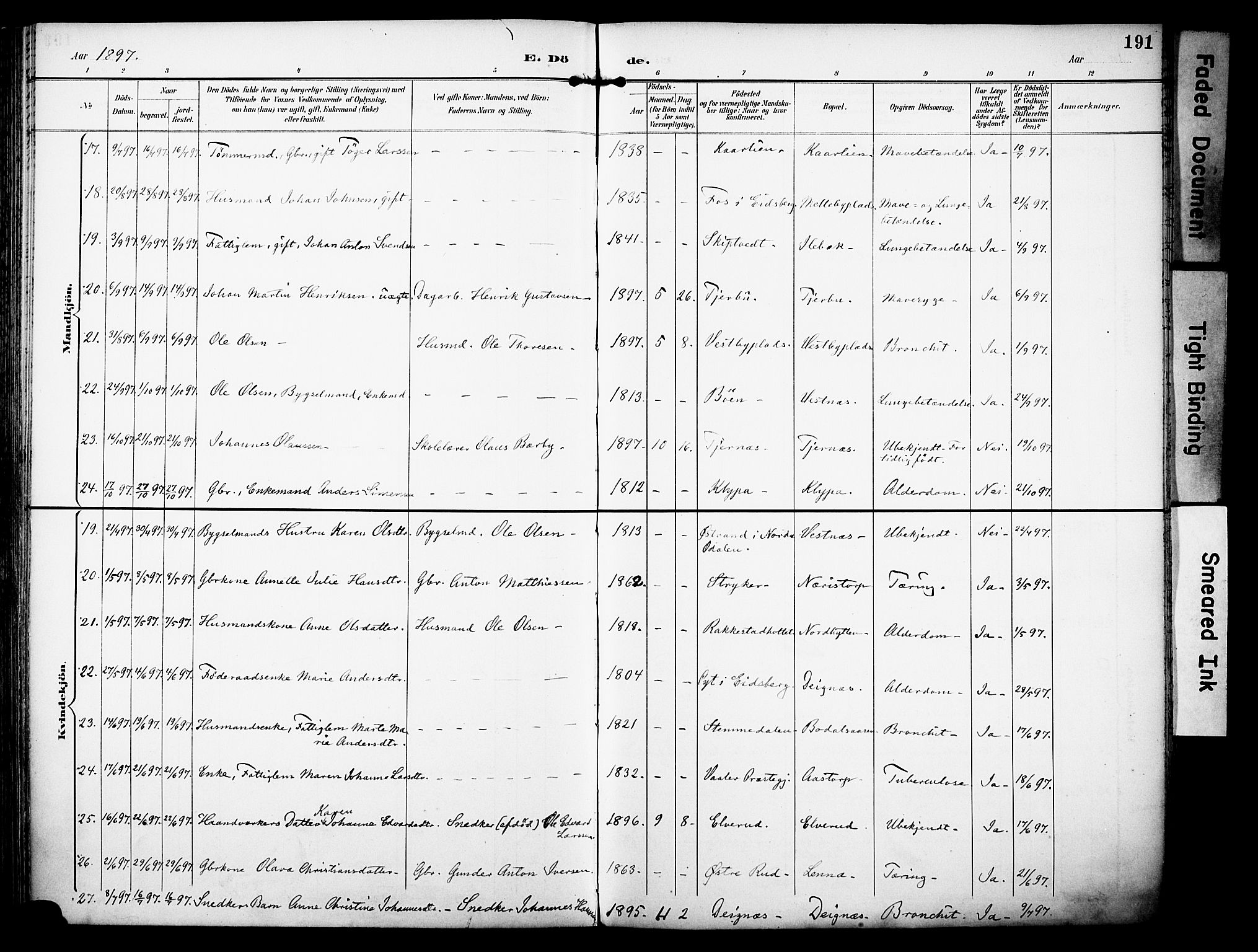 Rakkestad prestekontor Kirkebøker, AV/SAO-A-2008/F/Fa/L0013: Ministerialbok nr. I 13, 1894-1908, s. 191