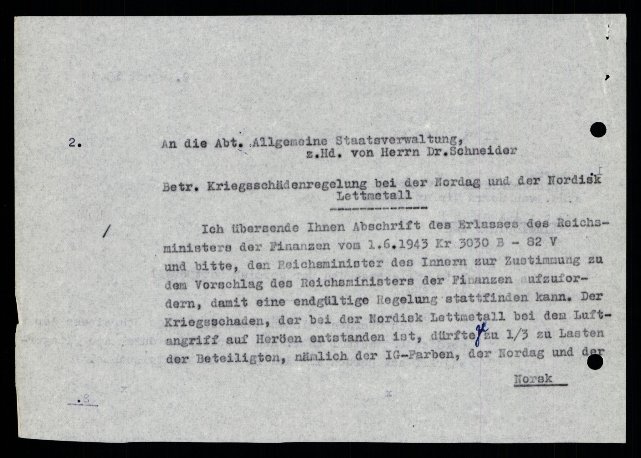 Forsvarets Overkommando. 2 kontor. Arkiv 11.4. Spredte tyske arkivsaker, AV/RA-RAFA-7031/D/Dar/Darb/L0003: Reichskommissariat - Hauptabteilung Vervaltung, 1940-1945, s. 203