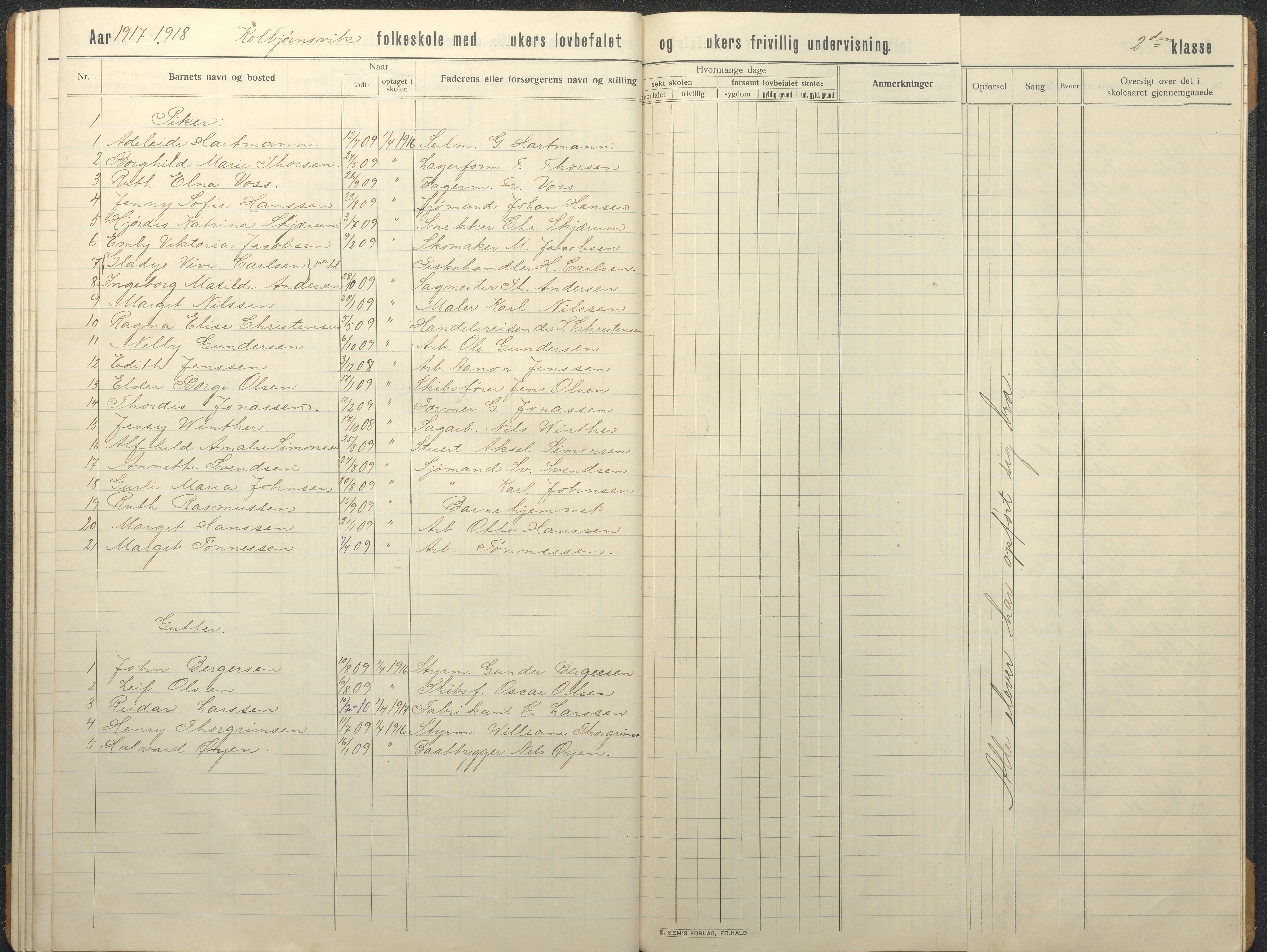 Hisøy kommune frem til 1991, AAKS/KA0922-PK/32/L0017: Skoleprotokoll, 1908-1920