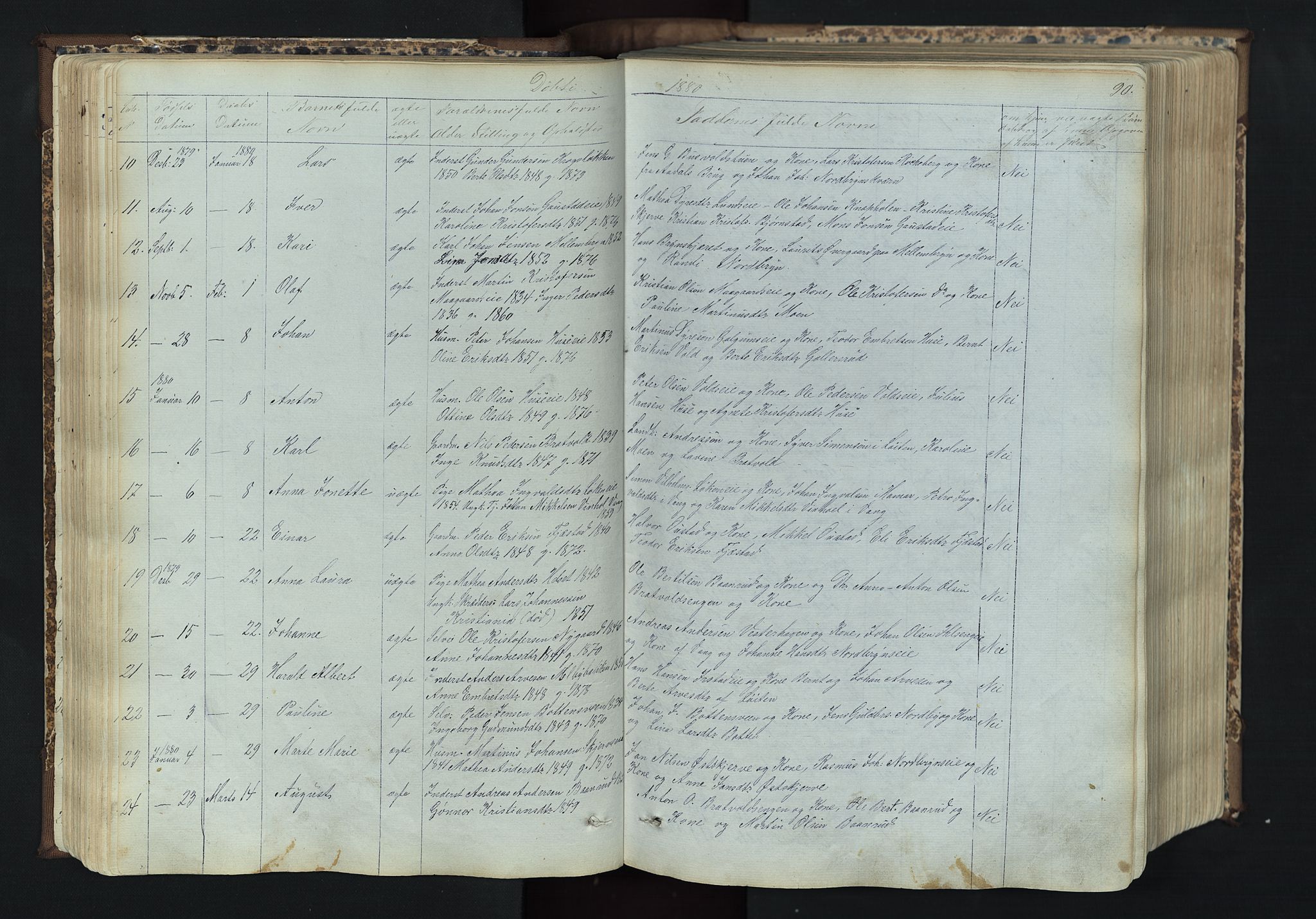Romedal prestekontor, AV/SAH-PREST-004/L/L0011: Klokkerbok nr. 11, 1867-1895, s. 90