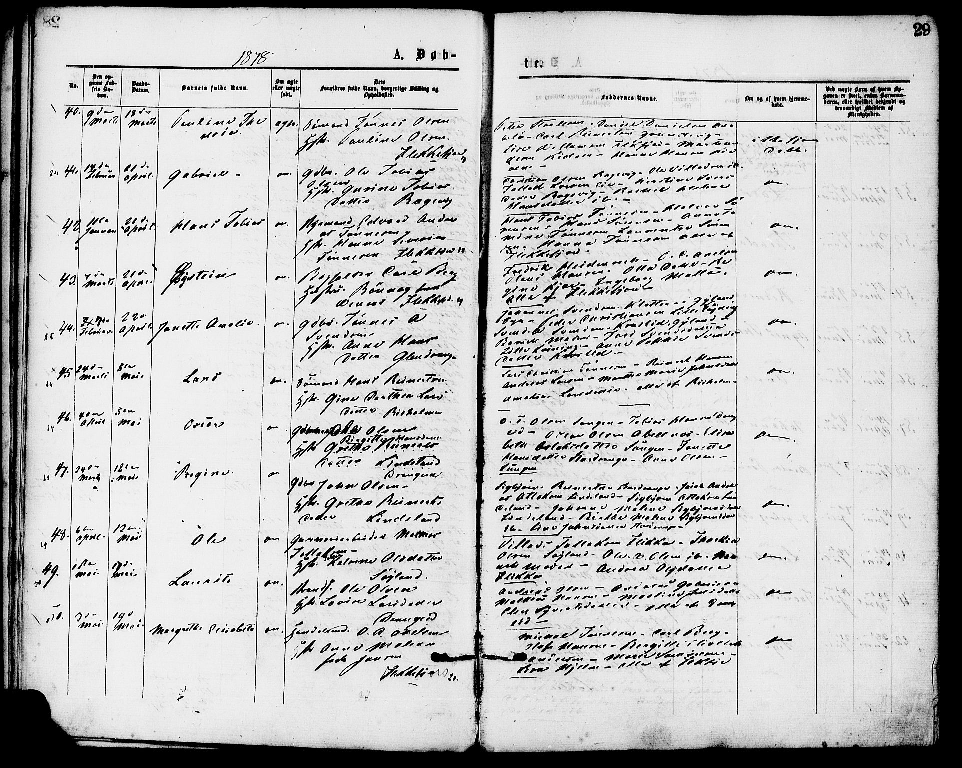Flekkefjord sokneprestkontor, AV/SAK-1111-0012/F/Fa/Fac/L0007: Ministerialbok nr. A 7, 1875-1885, s. 29