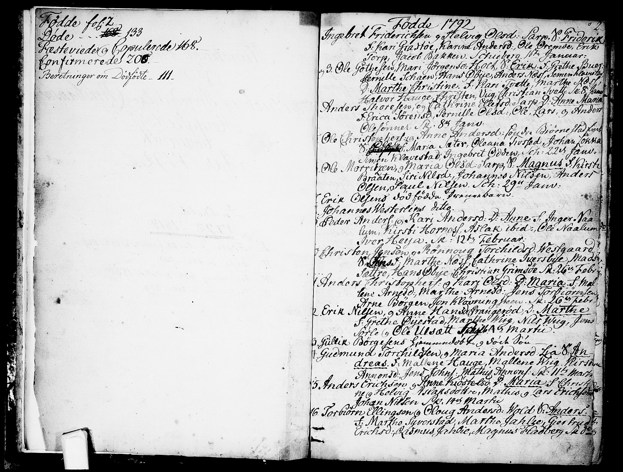 Skjeberg prestekontor Kirkebøker, SAO/A-10923/F/Fa/L0003: Ministerialbok nr. I 3, 1792-1814, s. 2