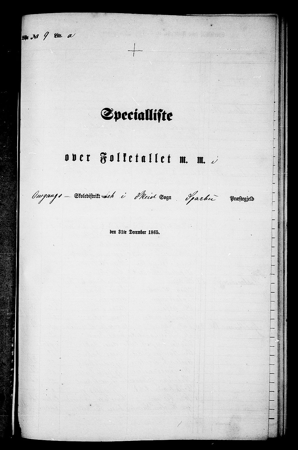 RA, Folketelling 1865 for 1731P Sparbu prestegjeld, 1865, s. 181
