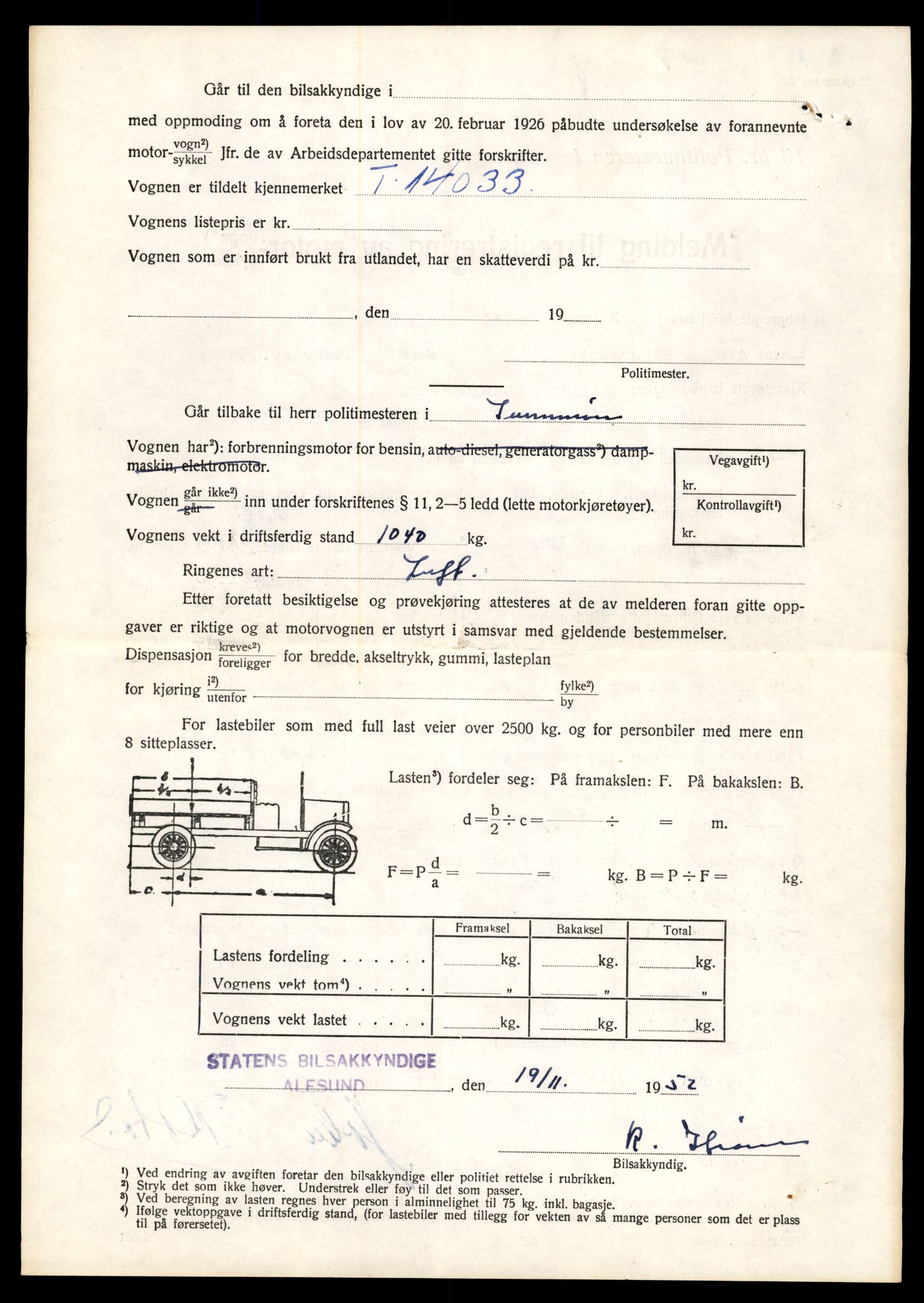 Møre og Romsdal vegkontor - Ålesund trafikkstasjon, AV/SAT-A-4099/F/Fe/L0042: Registreringskort for kjøretøy T 13906 - T 14079, 1927-1998, s. 2006