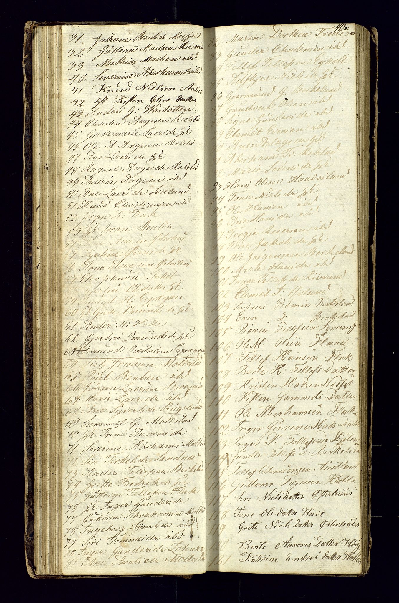 Birkenes sokneprestkontor, AV/SAK-1111-0004/F/Fc/L0002: Kommunikantprotokoll nr. C-2, 1839-1849, s. 40